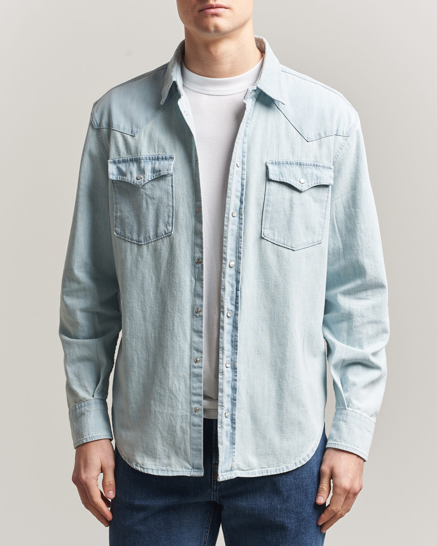 Men | Shirts | Dondup | Regular Fit Denim Shirt Light Blue