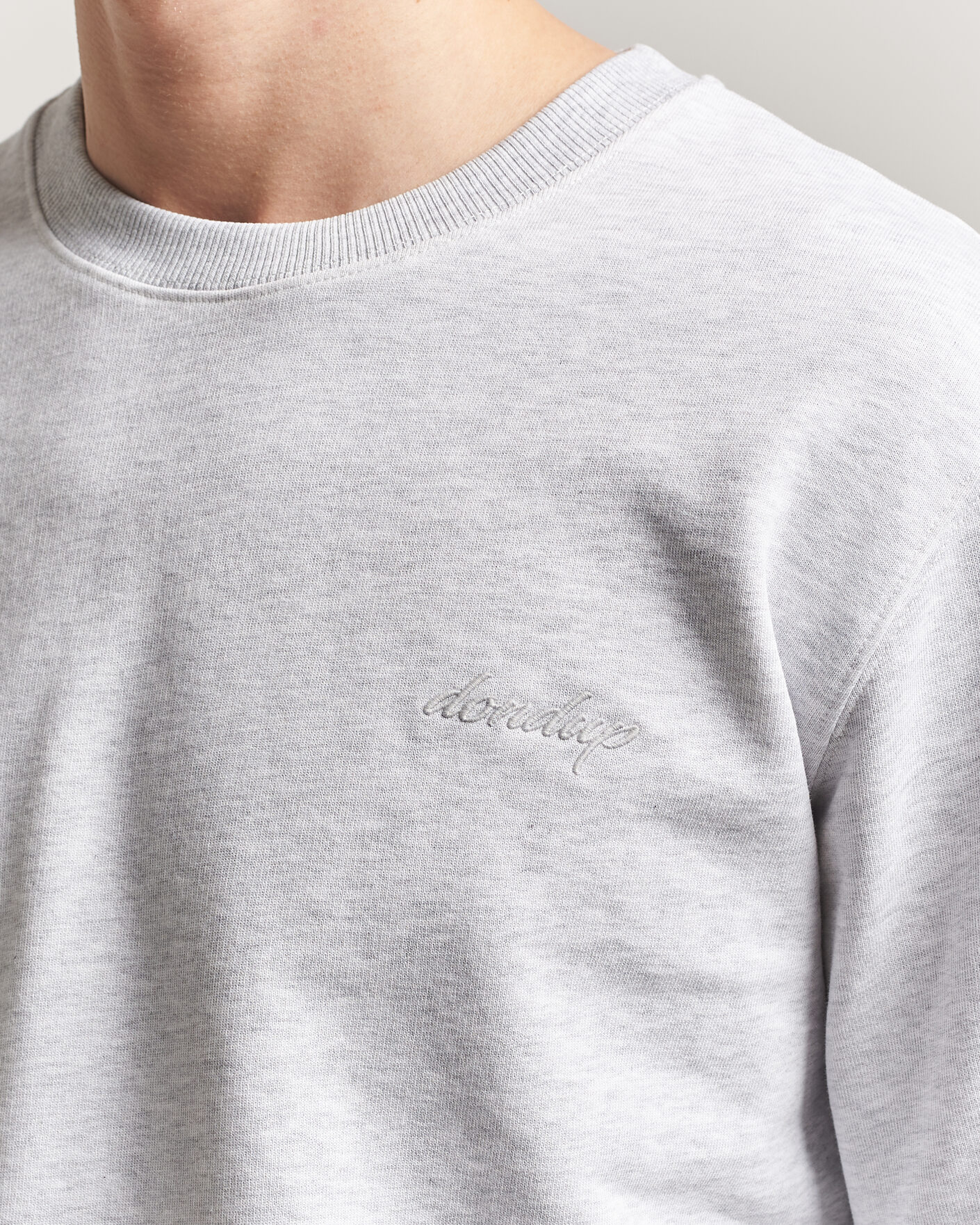 Men | Sweaters & Knitwear | Dondup | Logo Crew Neck Sweatshirt Light Grey Melange