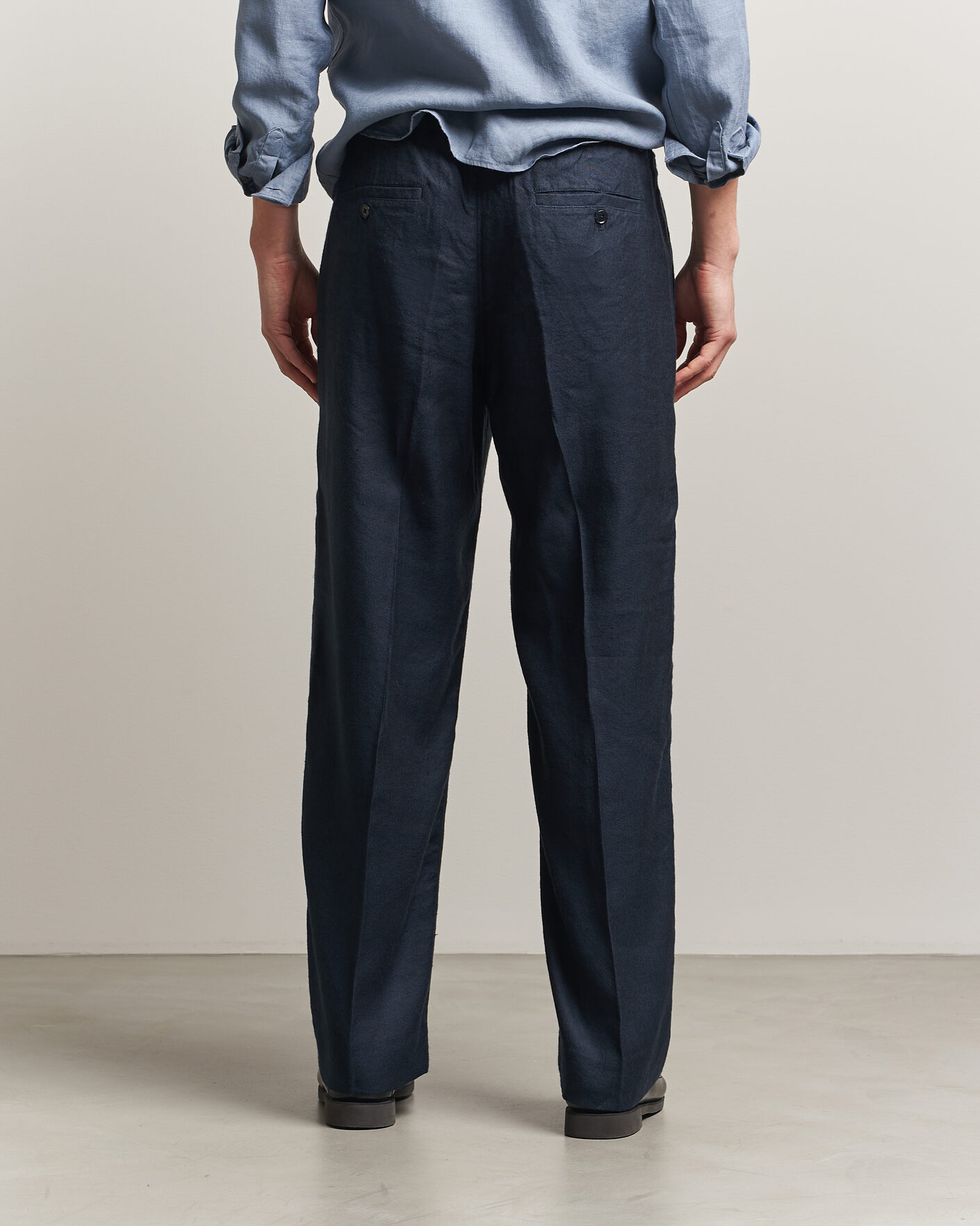 Men | Trousers | NN07 | Kay Linen/Viscose Drawstring Trousers Deep Navy