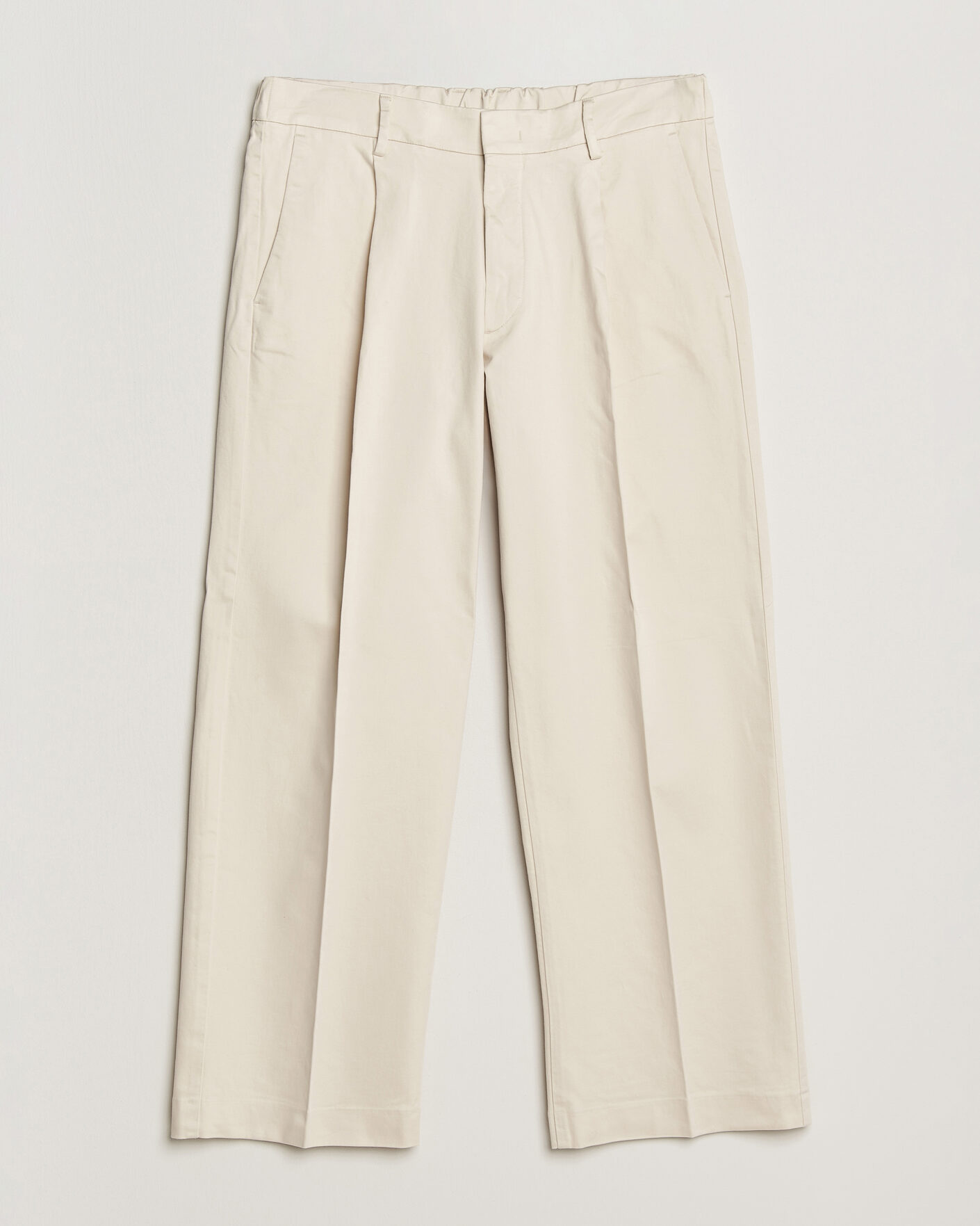 Men | Trousers | NN07 | Kay Cotton Pleated Trousers Ivory