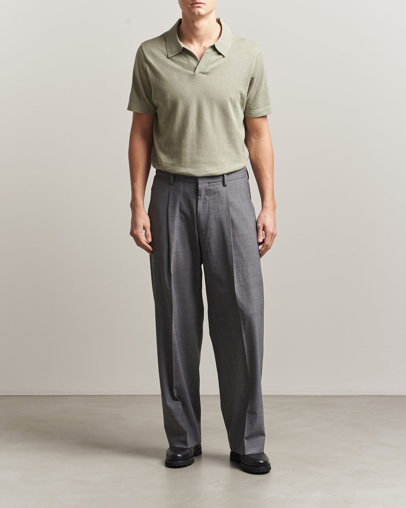 Men | Trousers | NN07 | Kay Summer Wool Drawstring Trousers Light Grey Melange