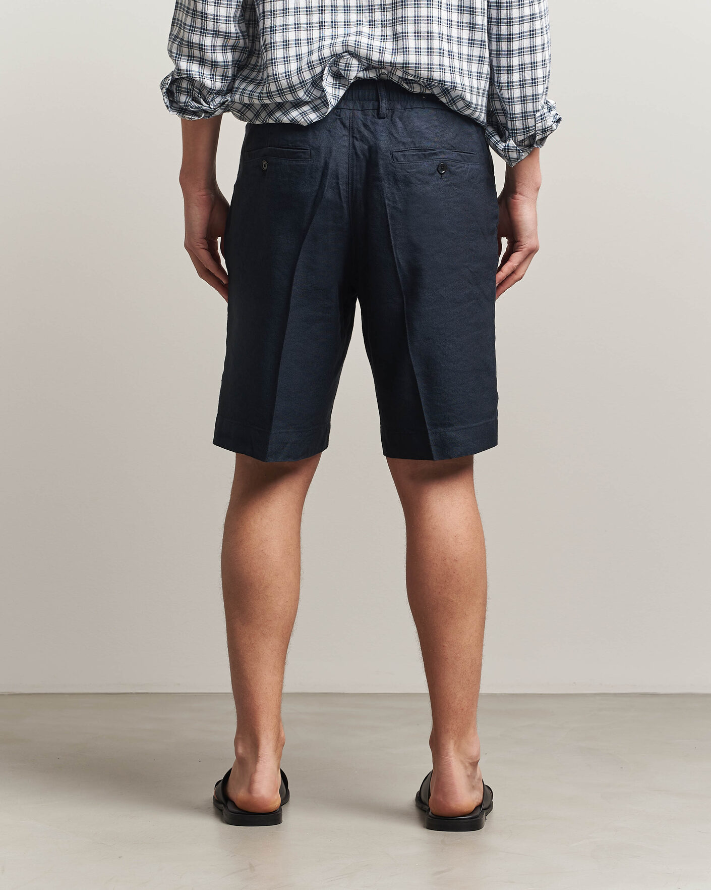 Men | Shorts | NN07 | Billie Linen/Viscose Drawstring Shorts Deep Navy