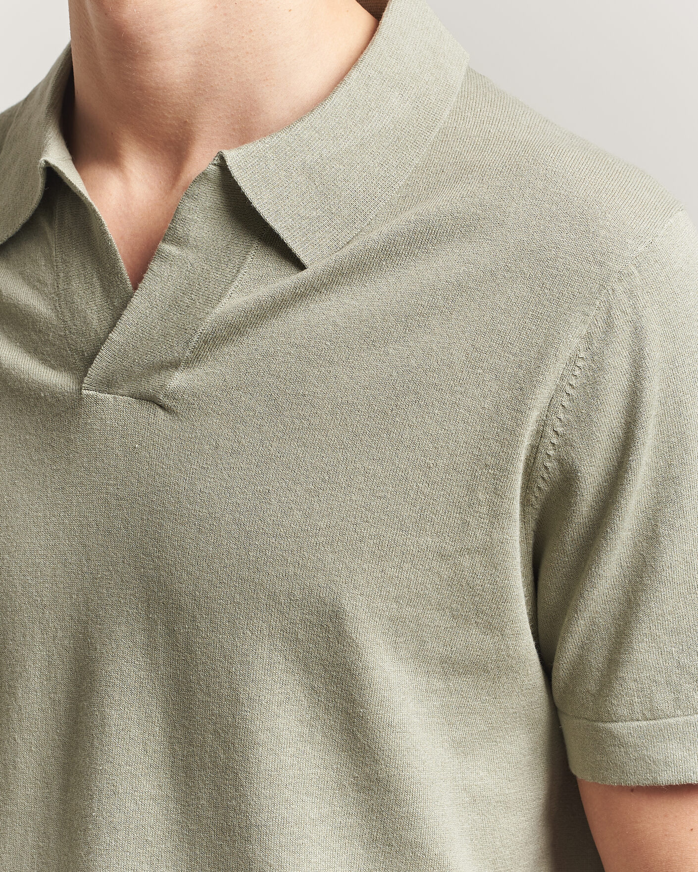 Men | Polo Shirts | NN07 | Ryan Cotton/Linen Polo Sage Green