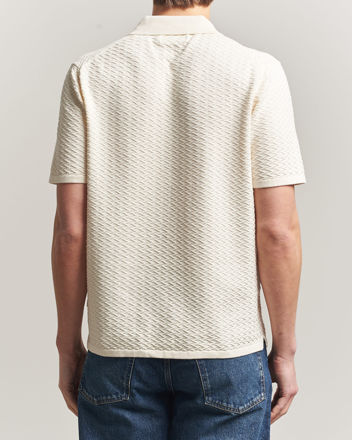 Men | Polo Shirts | NN07 | Paul Structured Knitted Polo Ivory