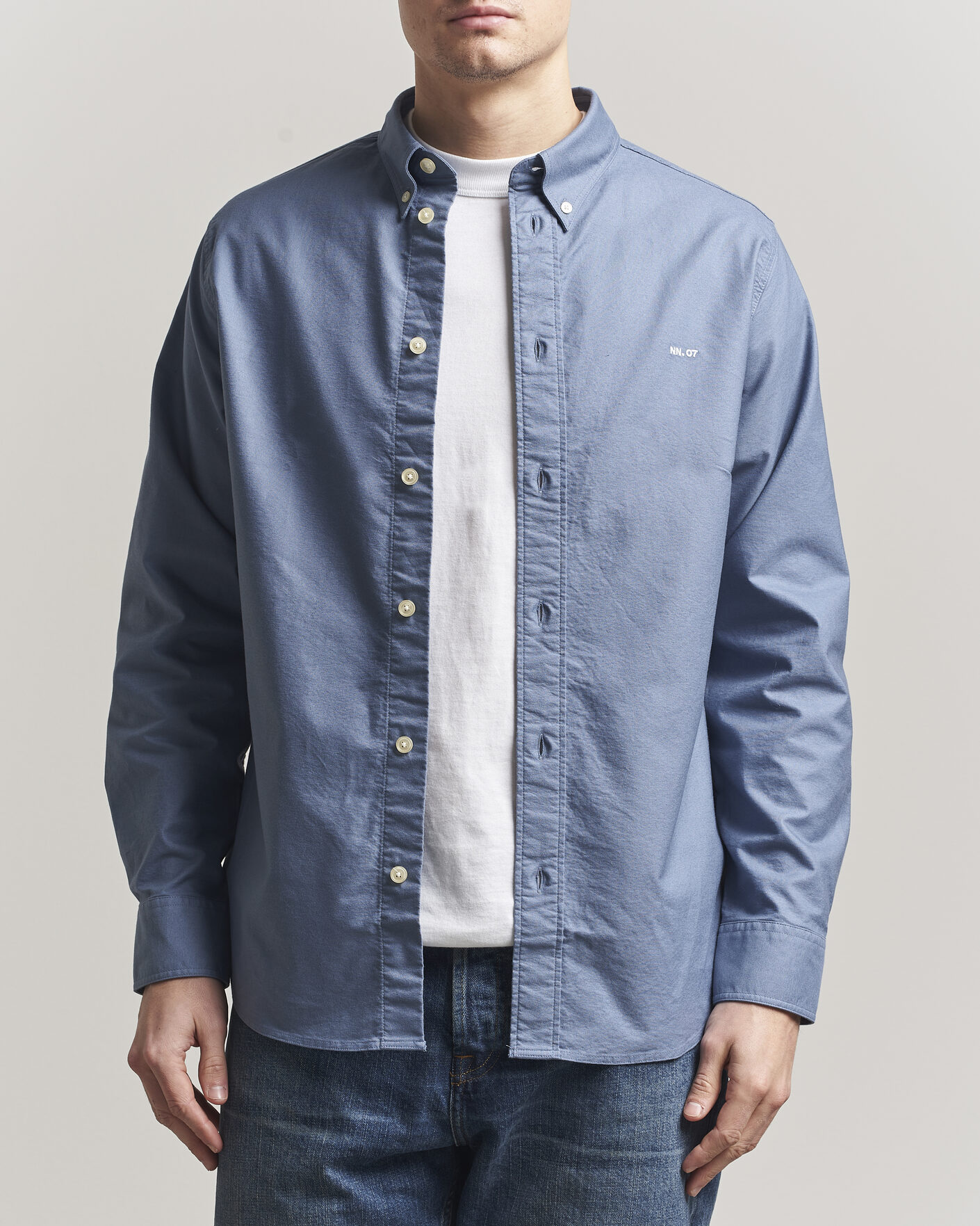 Men | Shirts | NN07 | Colby Oxford Shirt Stone Blue