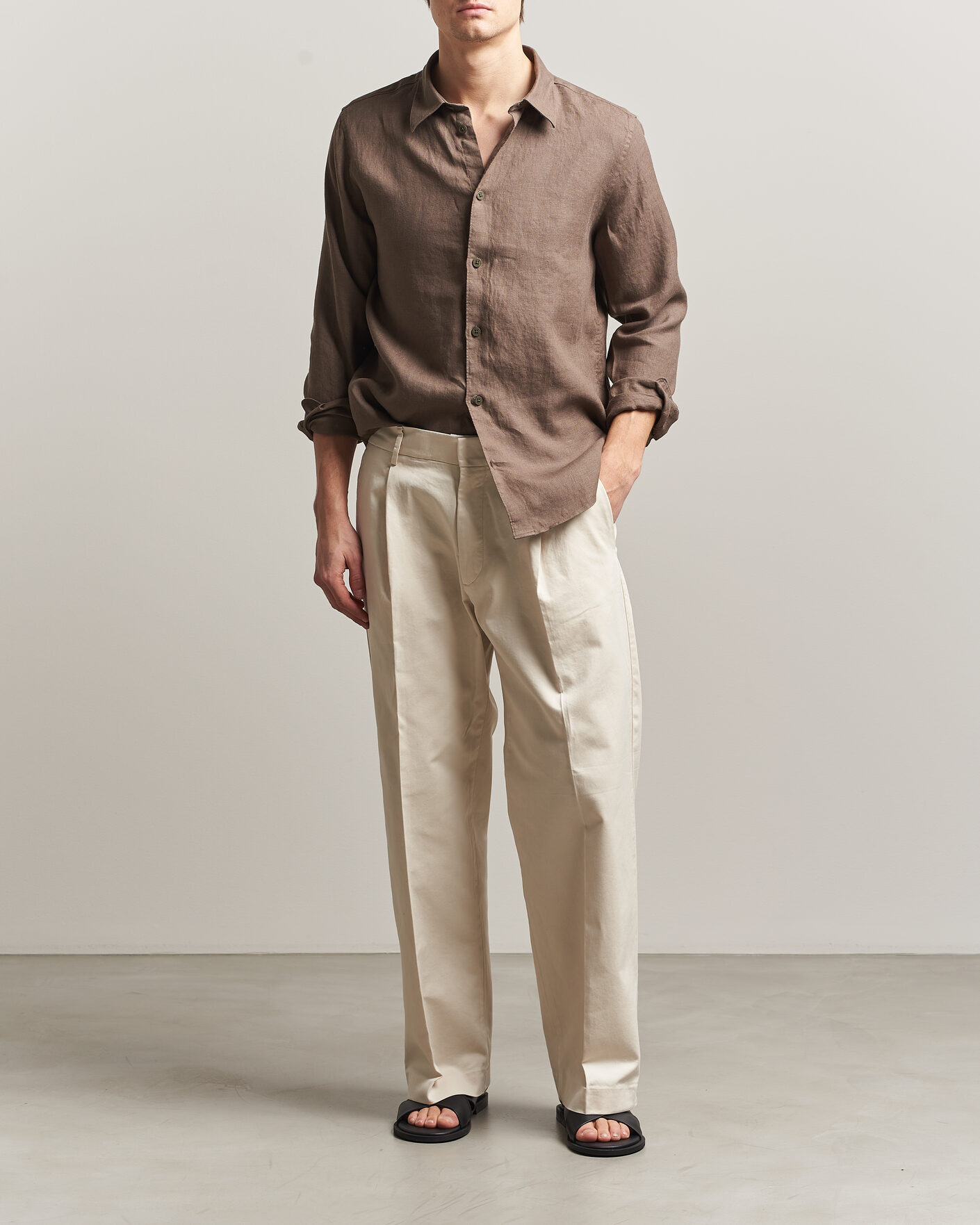 Men | Shirts | NN07 | Enzo Linen Shirt Mable Husk