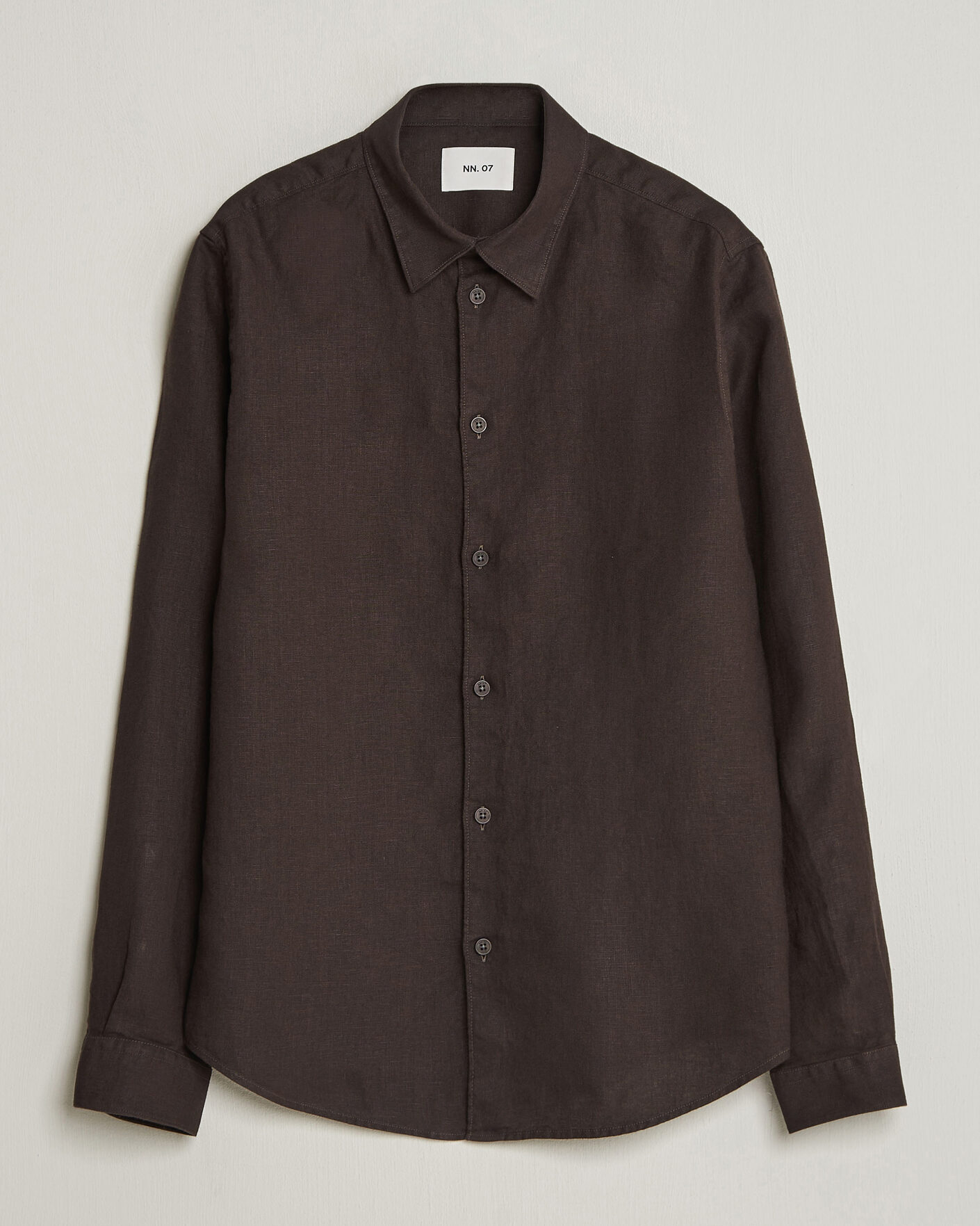 Men | Shirts | NN07 | Enzo Linen Shirt Deep Truffle