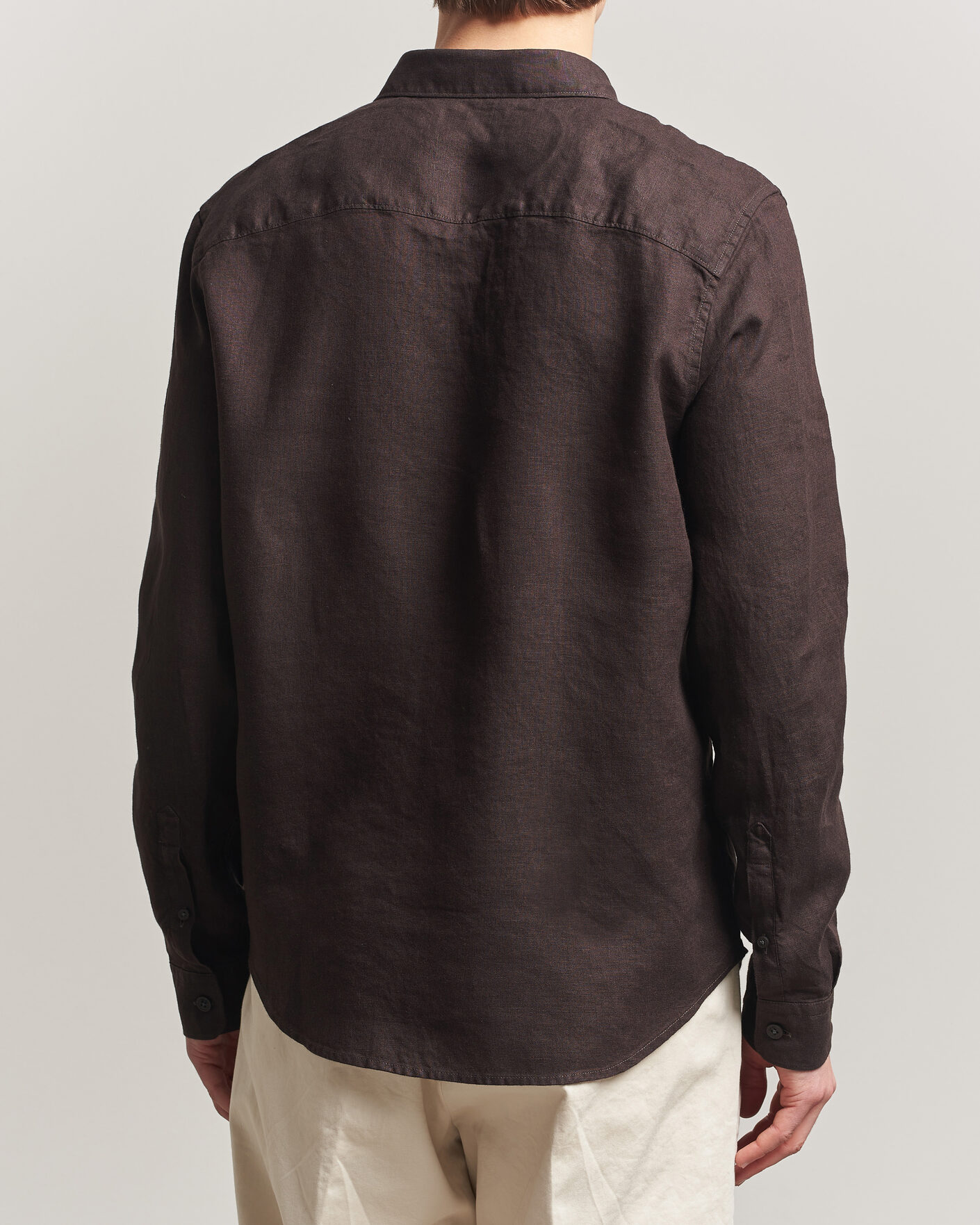 Men | Shirts | NN07 | Enzo Linen Shirt Deep Truffle