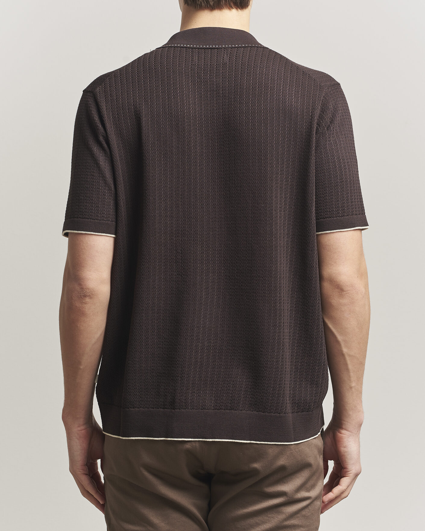 Men | Shirts | NN07 | Nalo Knitted Short Sleeve Shirt Deep Truffle