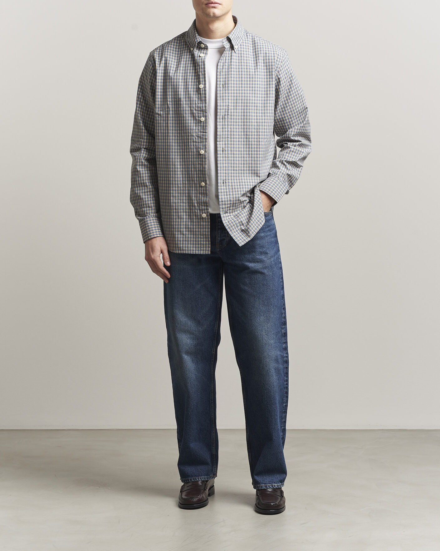 Men | Shirts | NN07 | Colby Brushed Cotton Shirt Blue Check