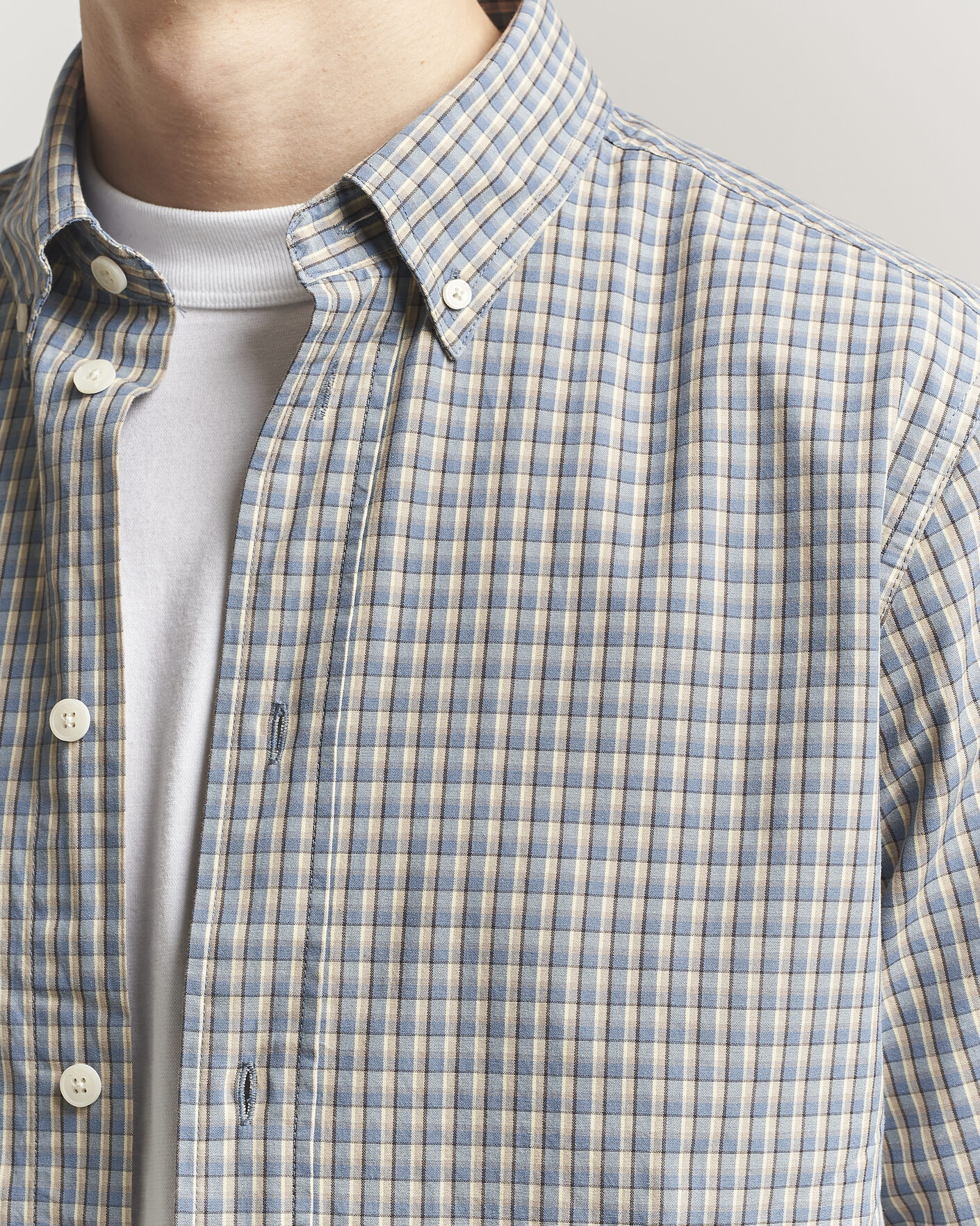 Men | Shirts | NN07 | Colby Brushed Cotton Shirt Blue Check
