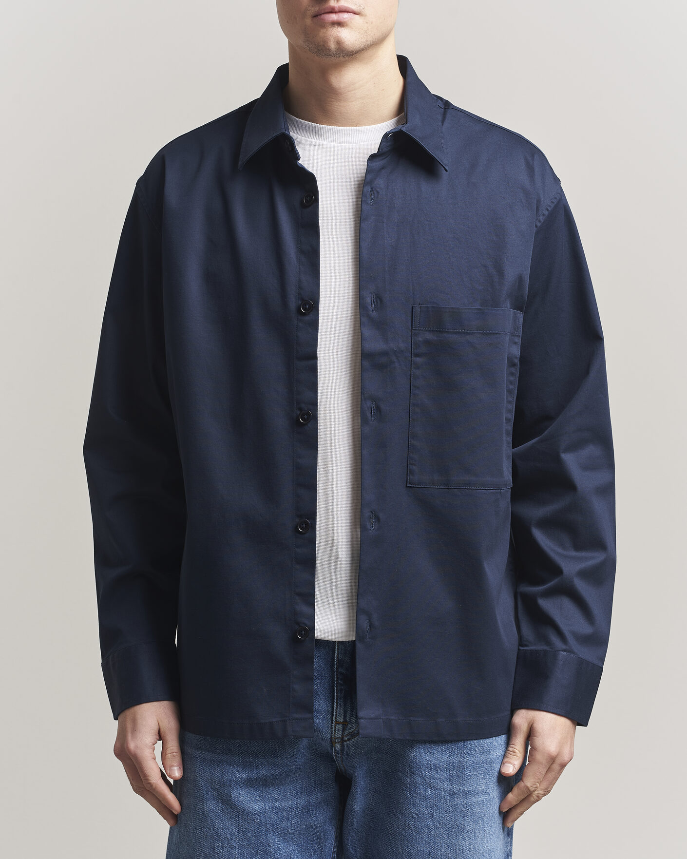Men | Shirts | NN07 | Freddy Cotton Overshirt Navy Blue