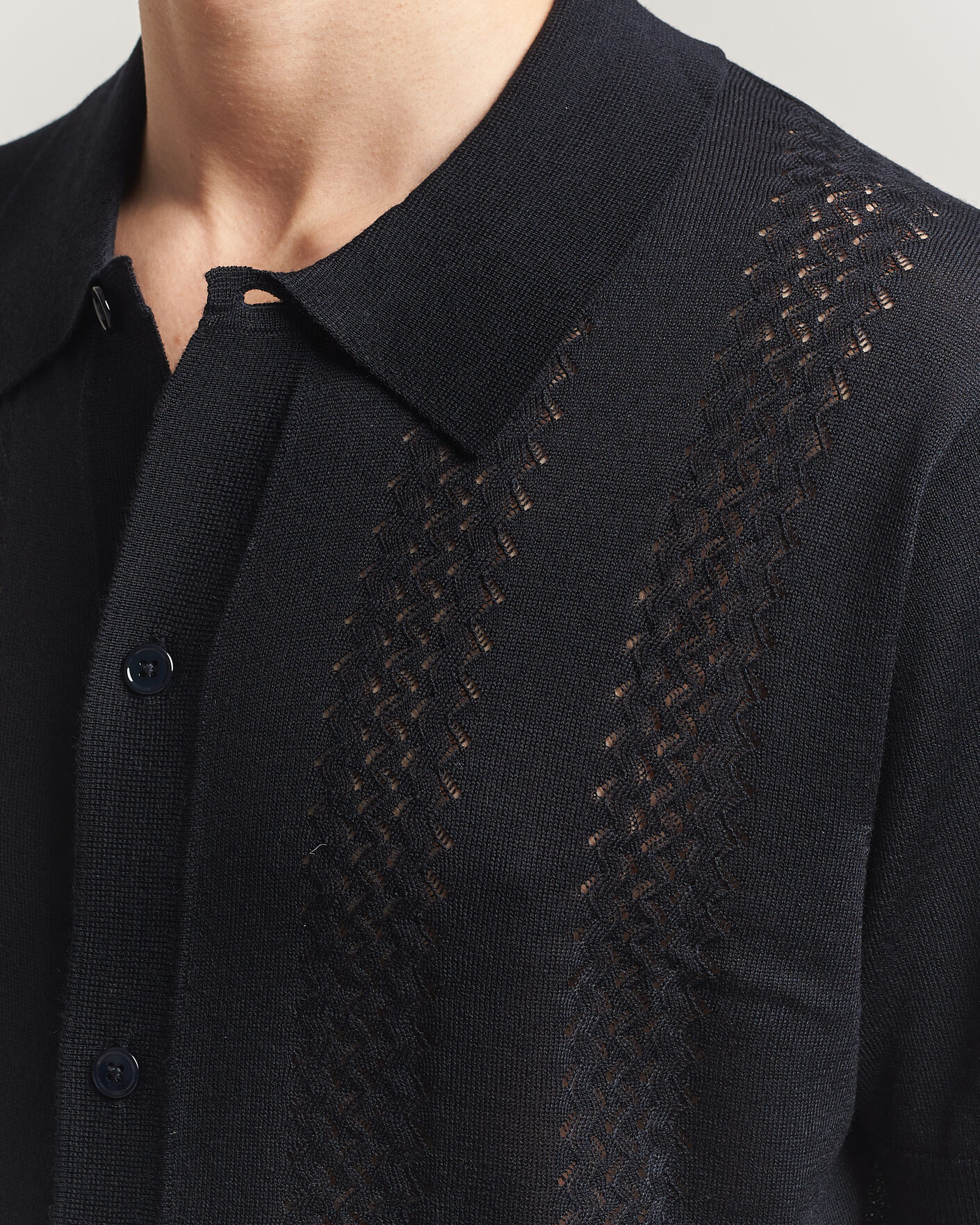 Men | Shirts | NN07 | Thor Knitted Short Sleeve Shirt Deep Navy