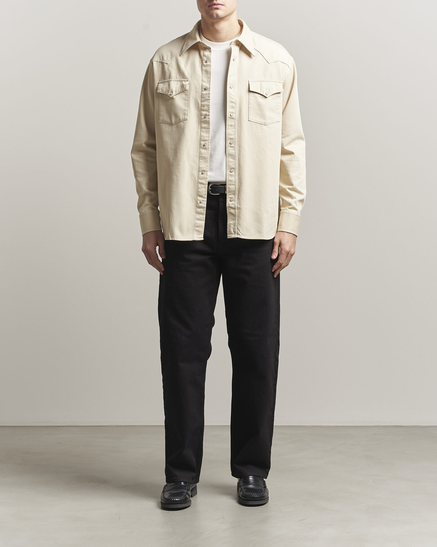 Men | Shirts | NN07 | Ricky Western Denim Shirt Ivory