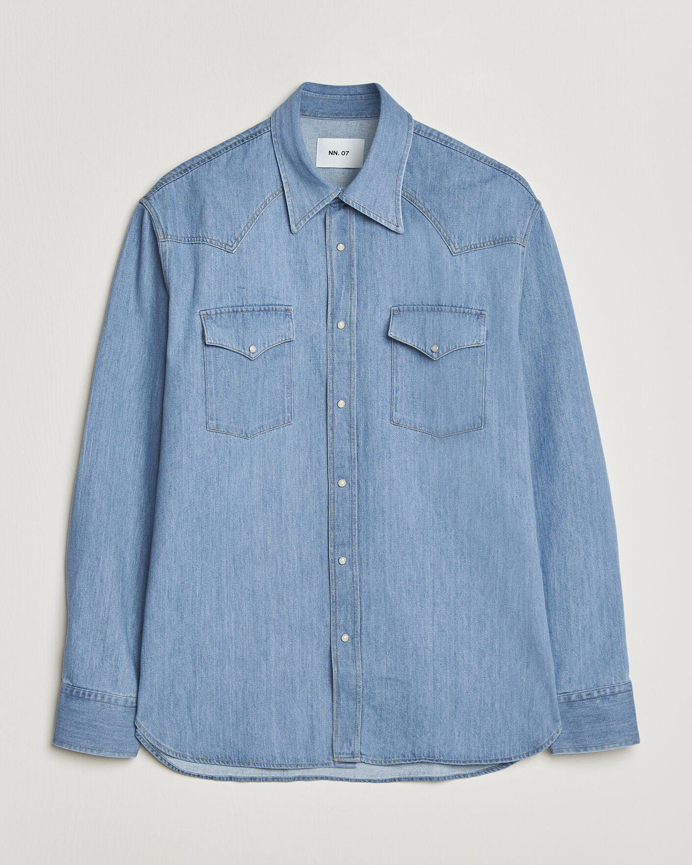 Men | Shirts | NN07 | Ricky Western Denim Shirt Light Indigo