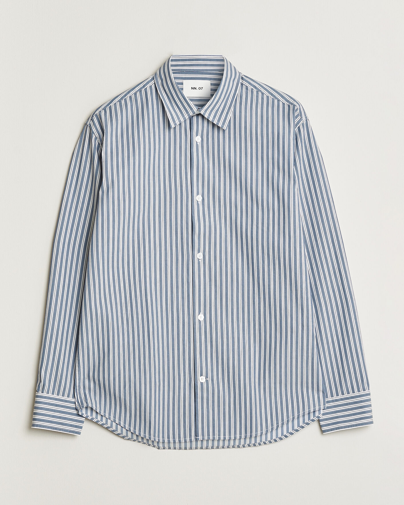 Men | Shirts | NN07 | Freddy Striped Shirt Sea Spray Green