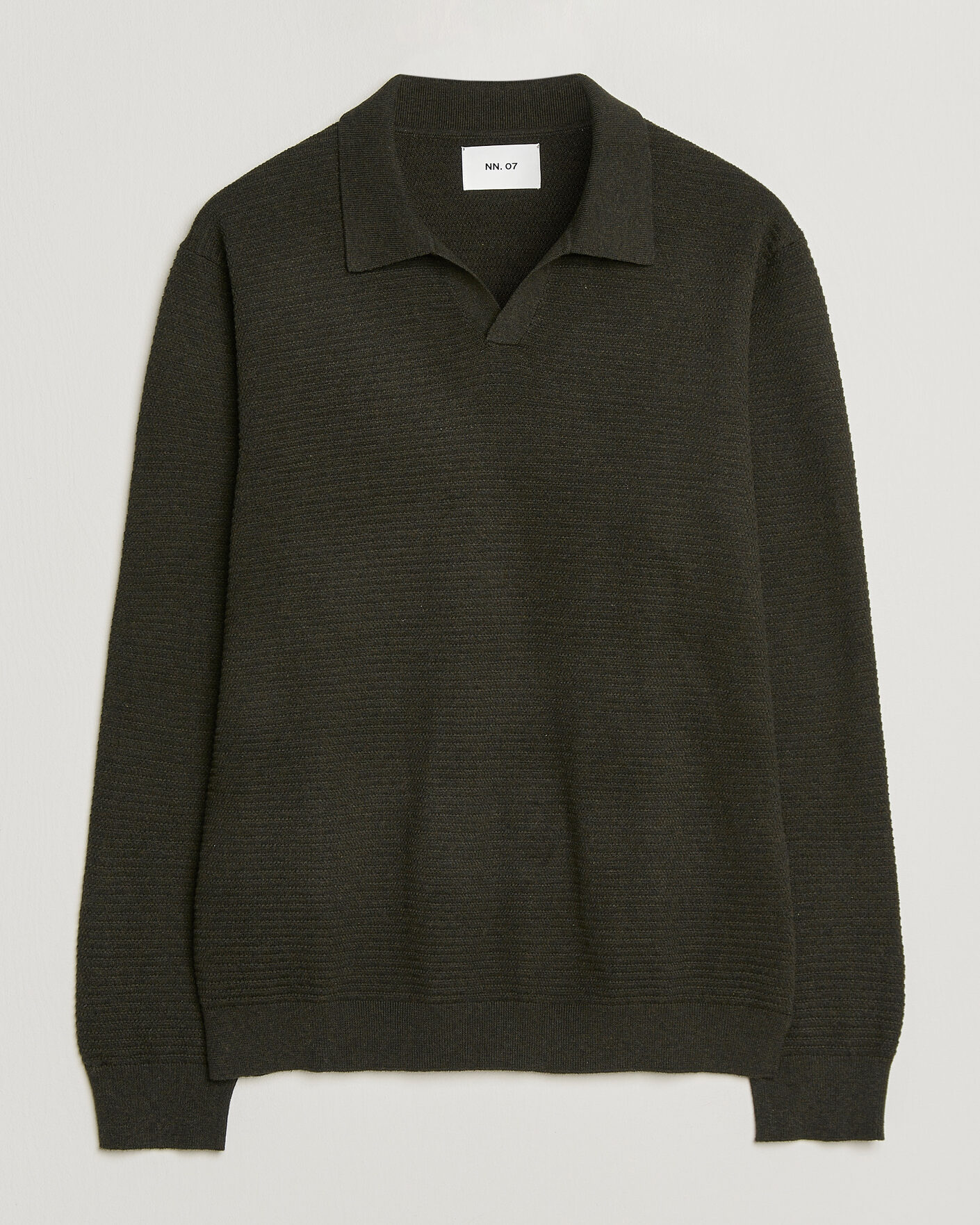 Men | Sweaters & Knitwear | NN07 | Paul Knitted Long Sleeve Polo Dark Army