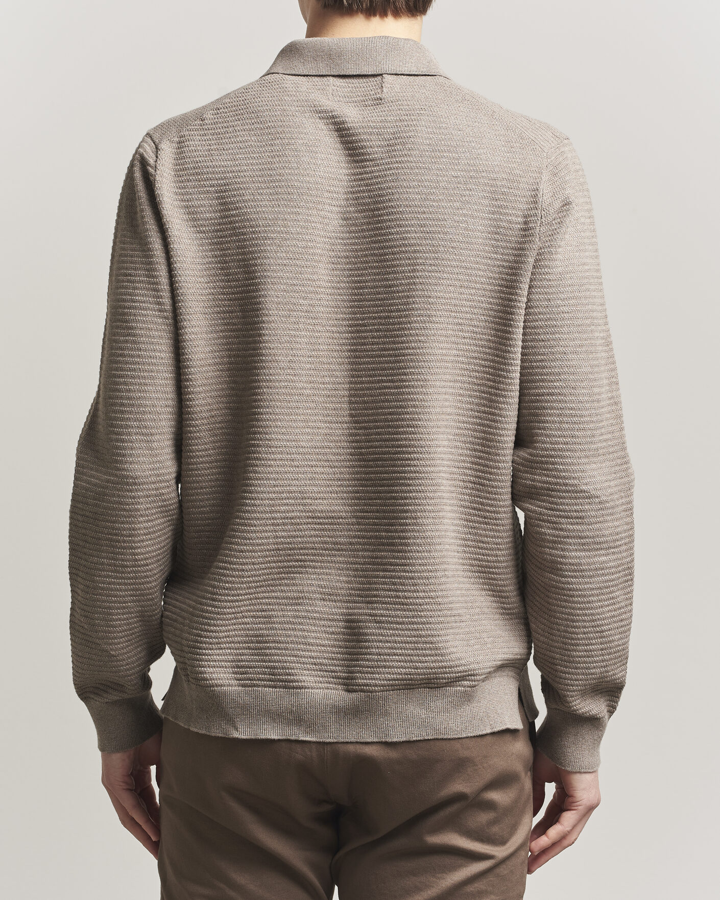 Men | Sweaters & Knitwear | NN07 | Paul Knitted Long Sleeve Polo Mable Husk
