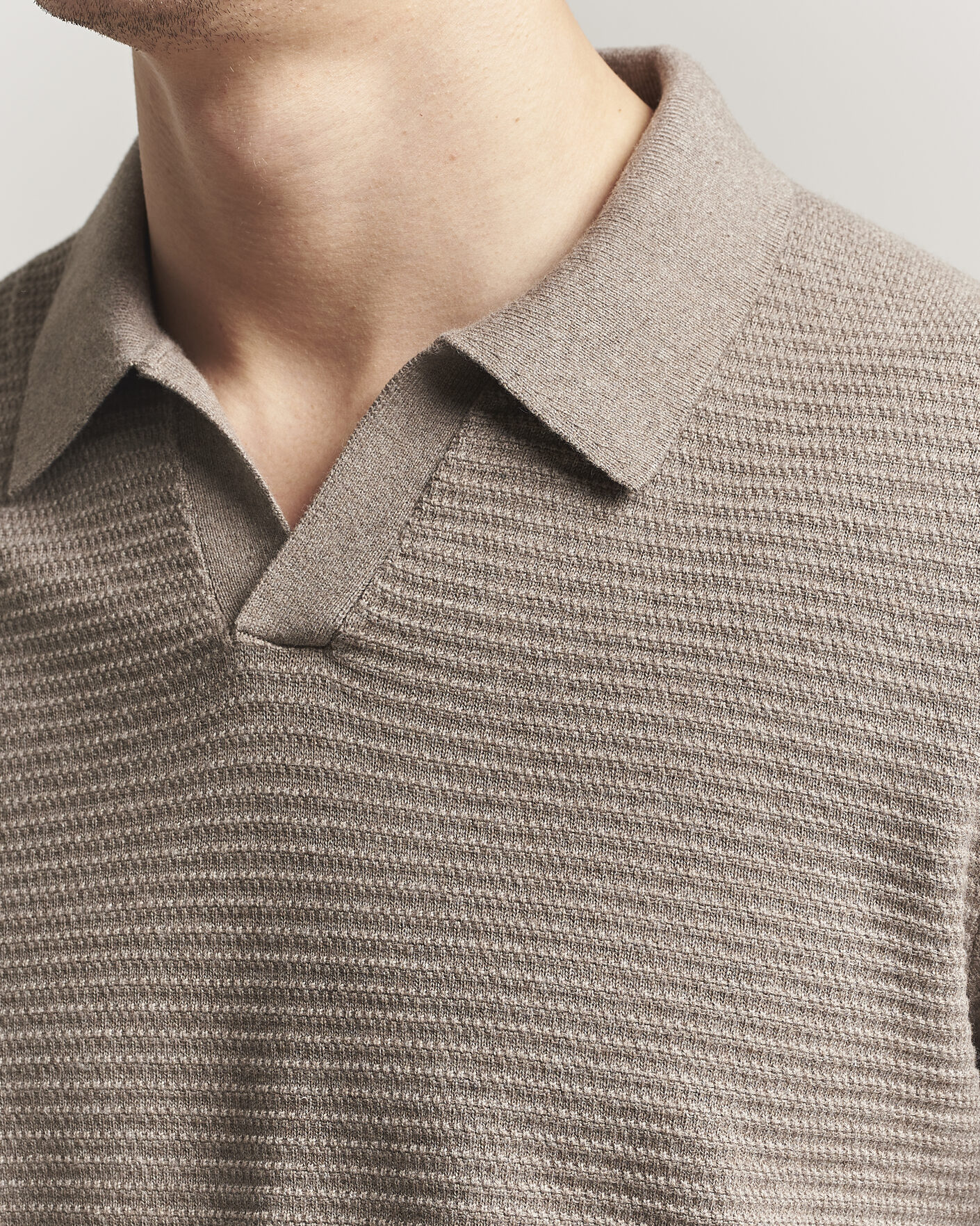 Men | Sweaters & Knitwear | NN07 | Paul Knitted Long Sleeve Polo Mable Husk