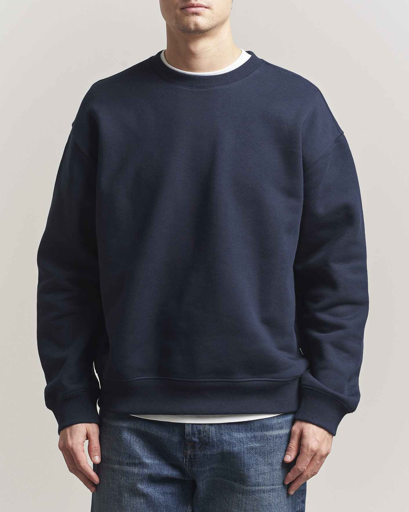 Men | Sweaters & Knitwear | NN07 | David Crew Neck Sweatshirt Navy Blue