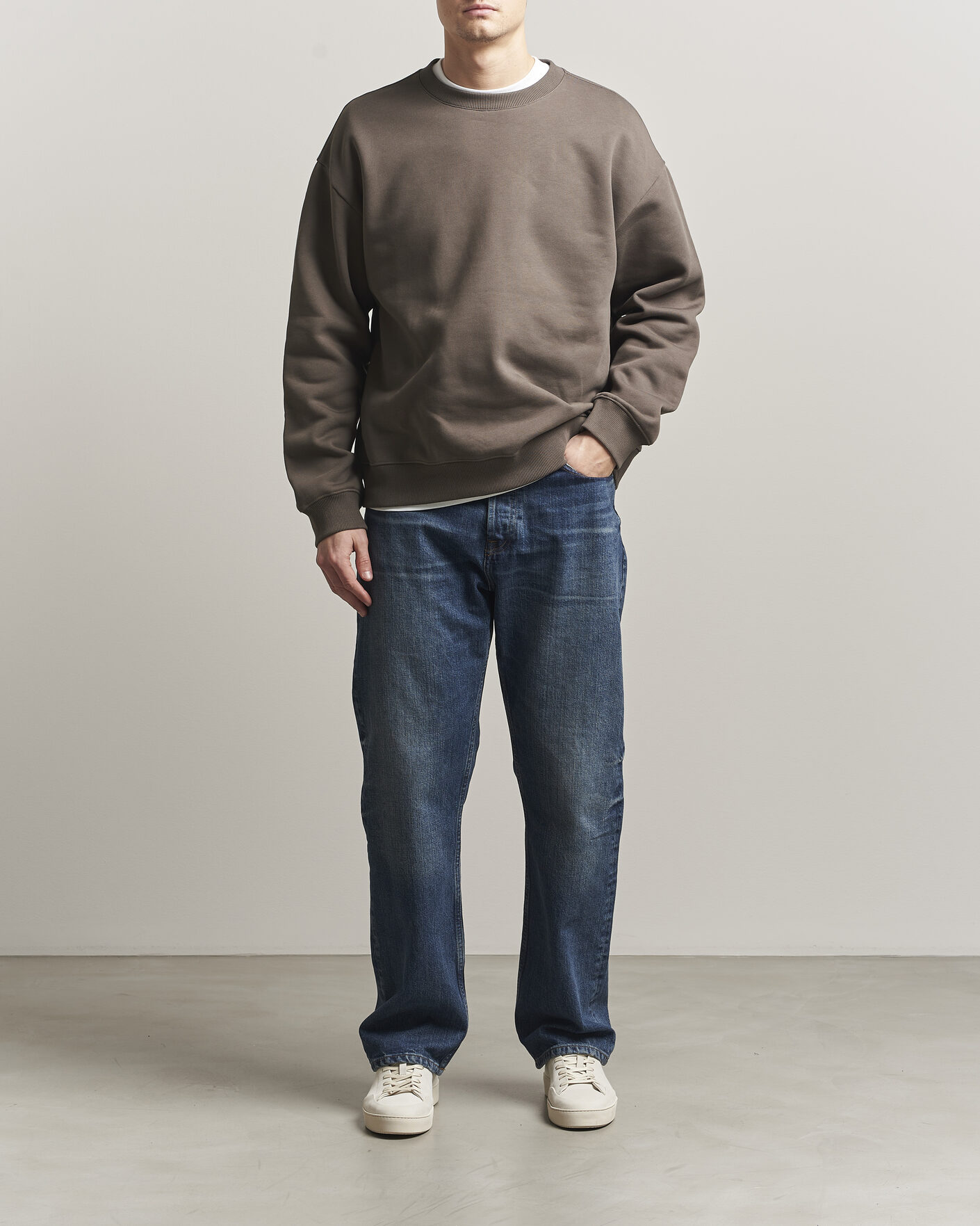 Men | Sweaters & Knitwear | NN07 | David Crew Neck Sweatshirt Mable Husk