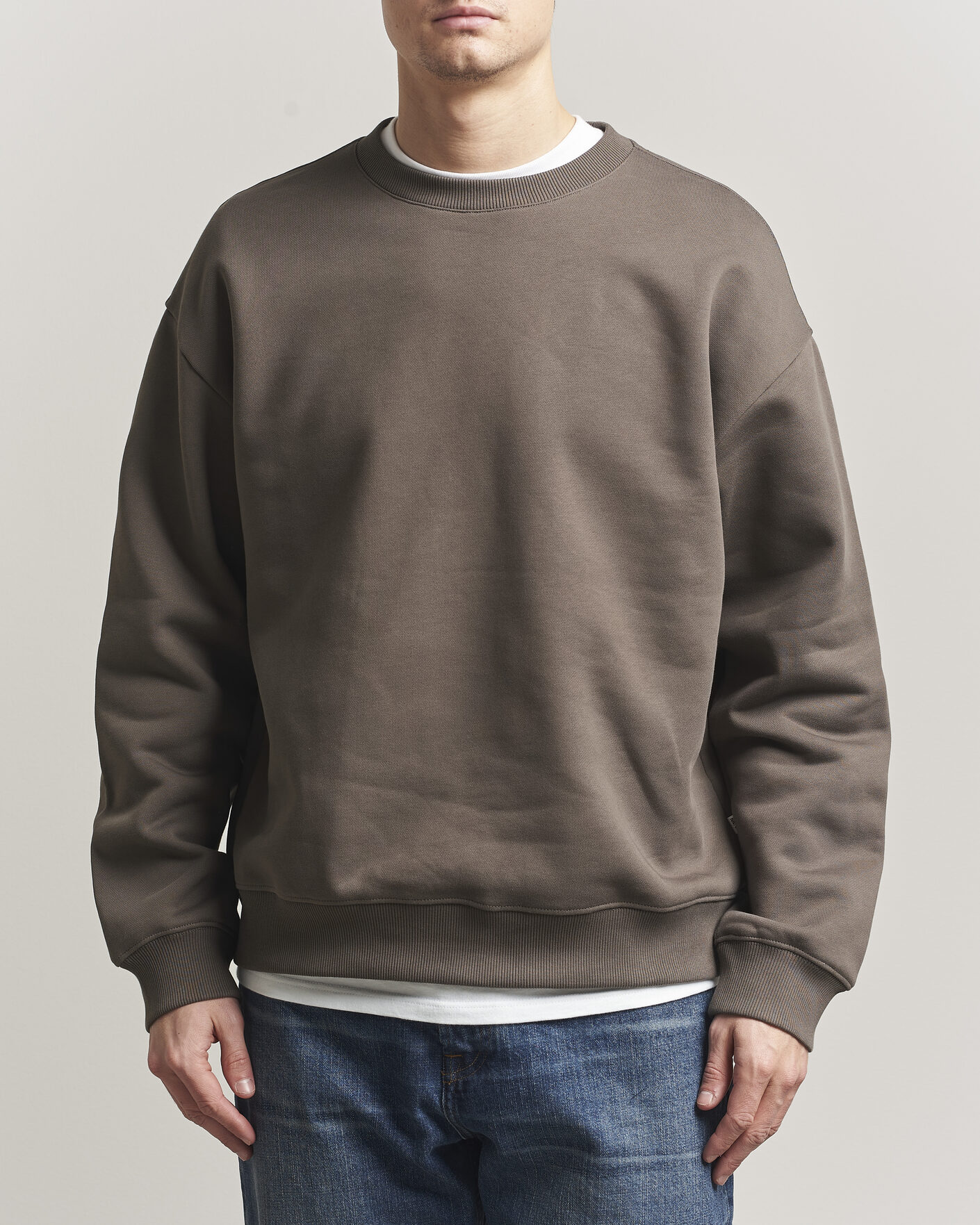 Men | Sweaters & Knitwear | NN07 | David Crew Neck Sweatshirt Mable Husk