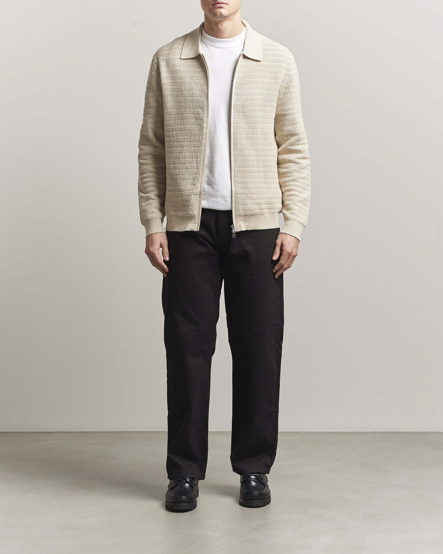 Men | Sweaters & Knitwear | NN07 | Gustav Knitted Full Zip Ivory