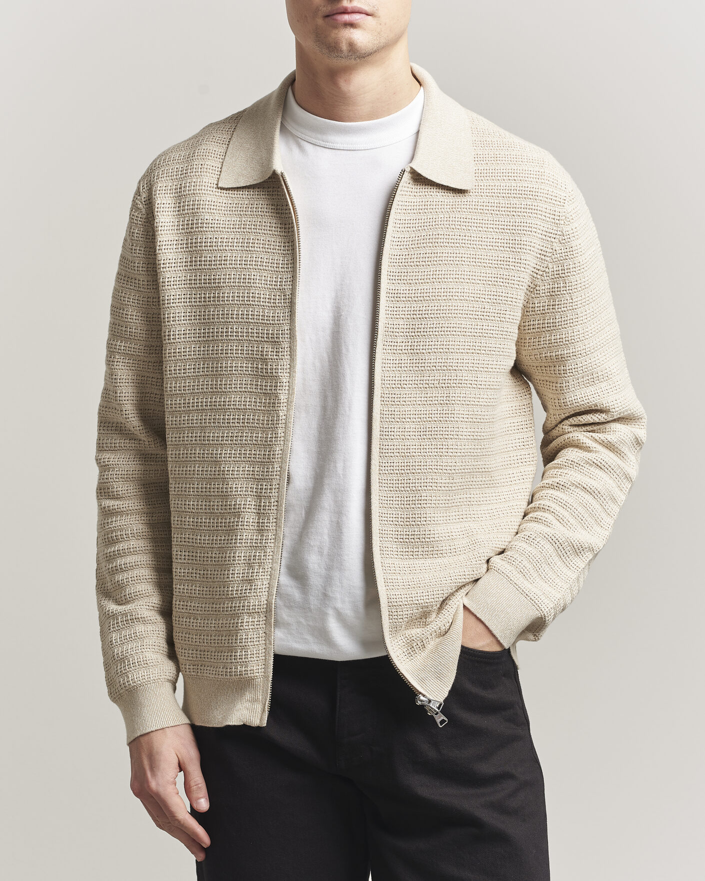 Men | Sweaters & Knitwear | NN07 | Gustav Knitted Full Zip Ivory