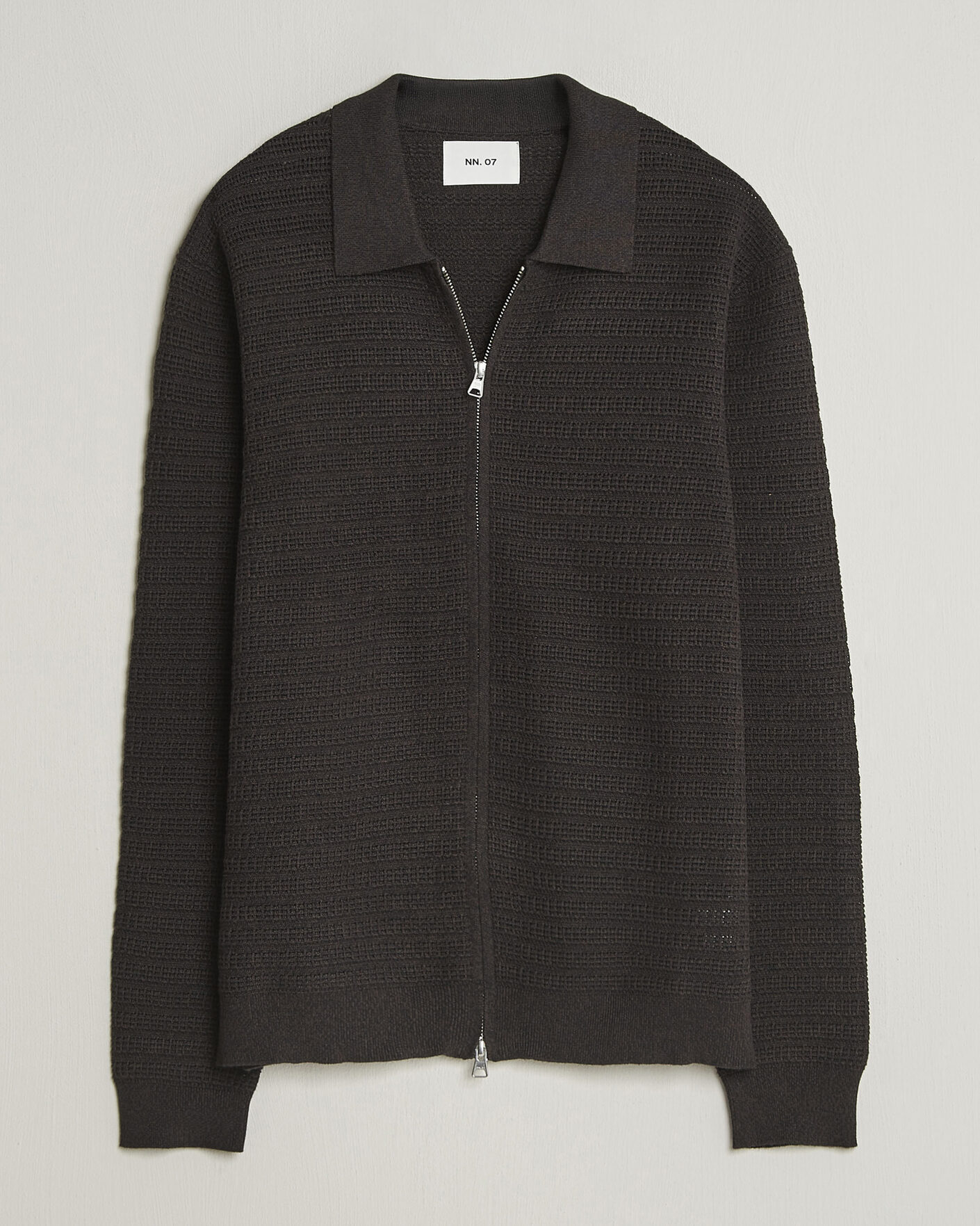 Men | Sweaters & Knitwear | NN07 | Gustav Knitted Full Zip Deep Truffle