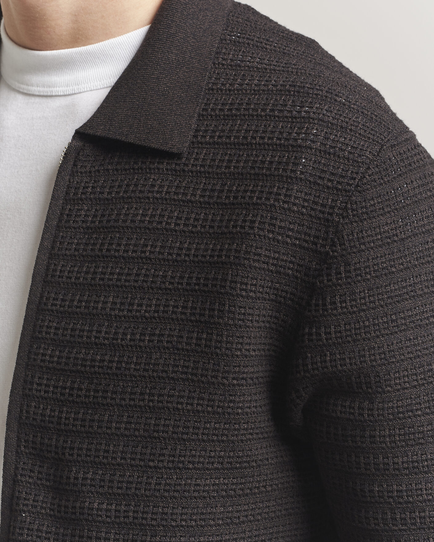 Men | Sweaters & Knitwear | NN07 | Gustav Knitted Full Zip Deep Truffle
