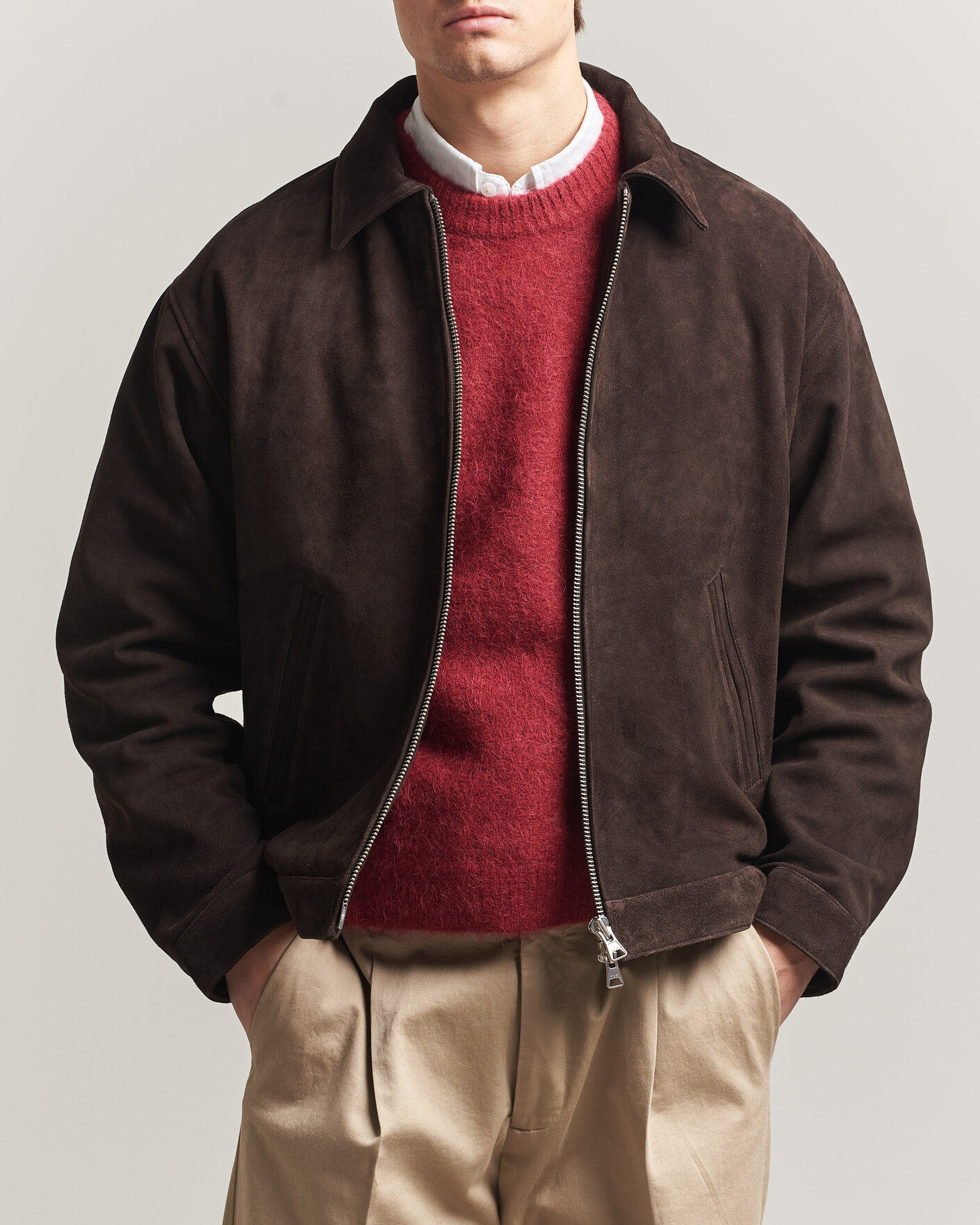 Men | Coats & Jackets | NN07 | Petrus Suede Jacket Deep Truffle