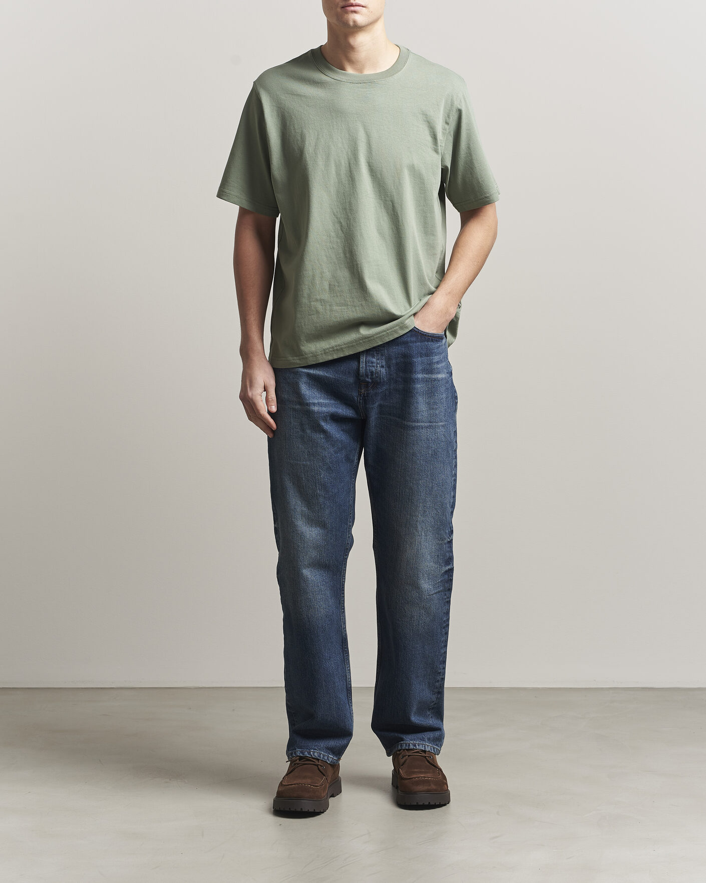 Men | T-Shirts | NN07 | Jett Washed Crew Neck T-Shirt Sea Spray Green