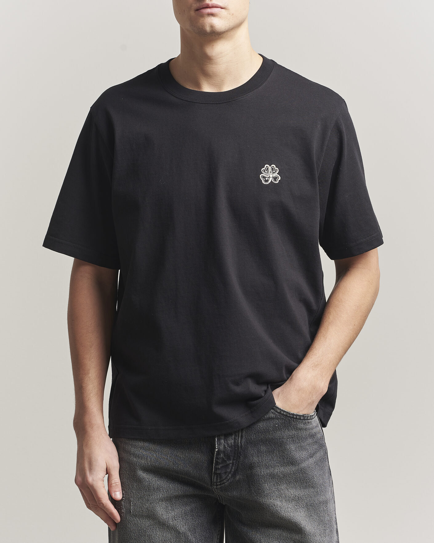 Men | T-Shirts | NN07 | Jett Embroidered Crew Neck T-Shirt Black