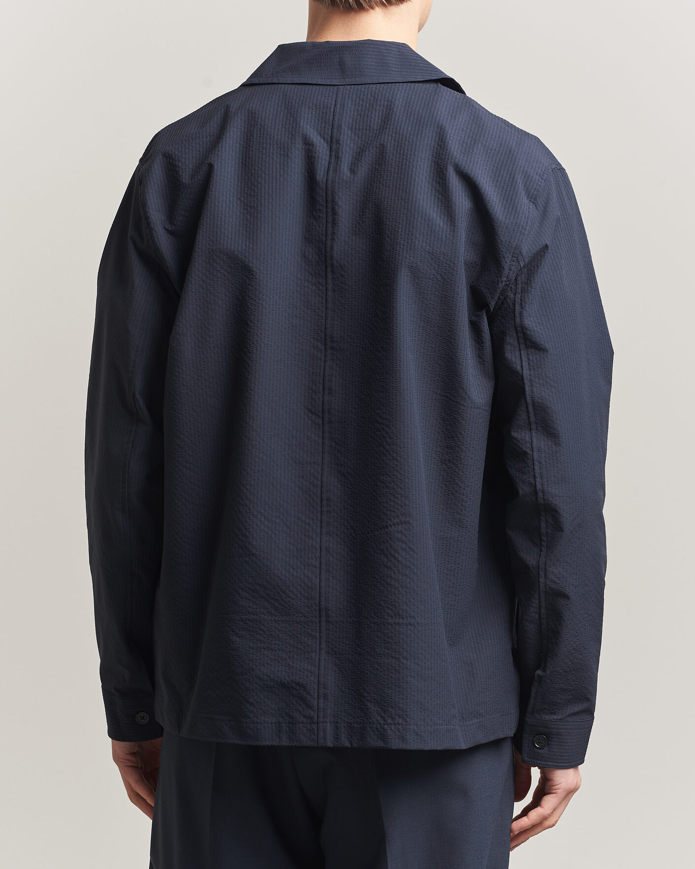 Men | Shirts | NN07 | Blaze Seersucker Overshirt Navy Blue