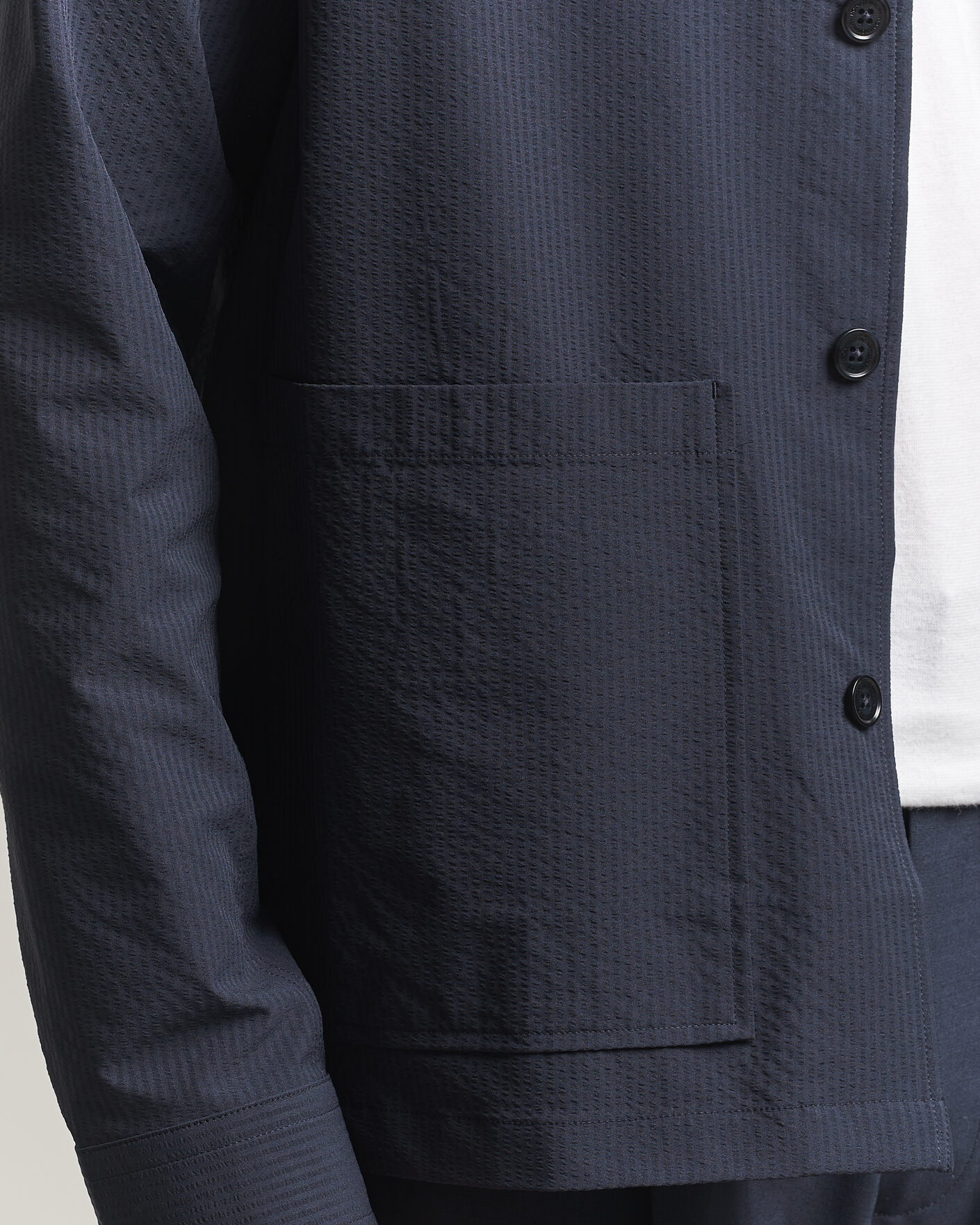 Men | Shirts | NN07 | Blaze Seersucker Overshirt Navy Blue