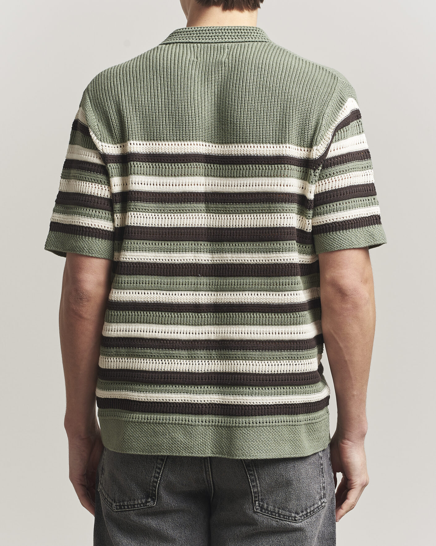 Men | Shirts | NN07 | Lars Knitted Short Sleeve Shirt Sea Spray Green