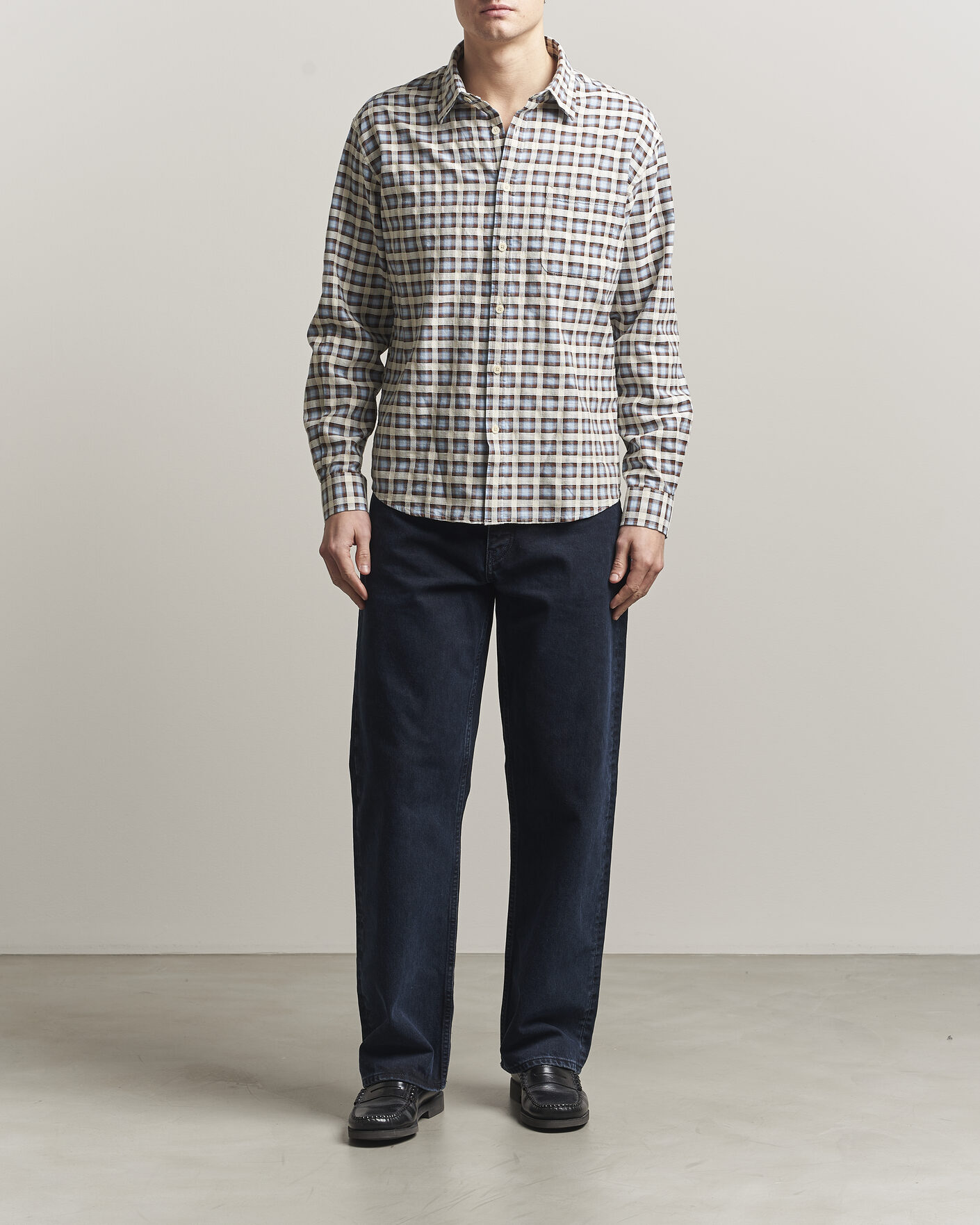 Men | Shirts | NN07 | Deon Checked Shirt Blue