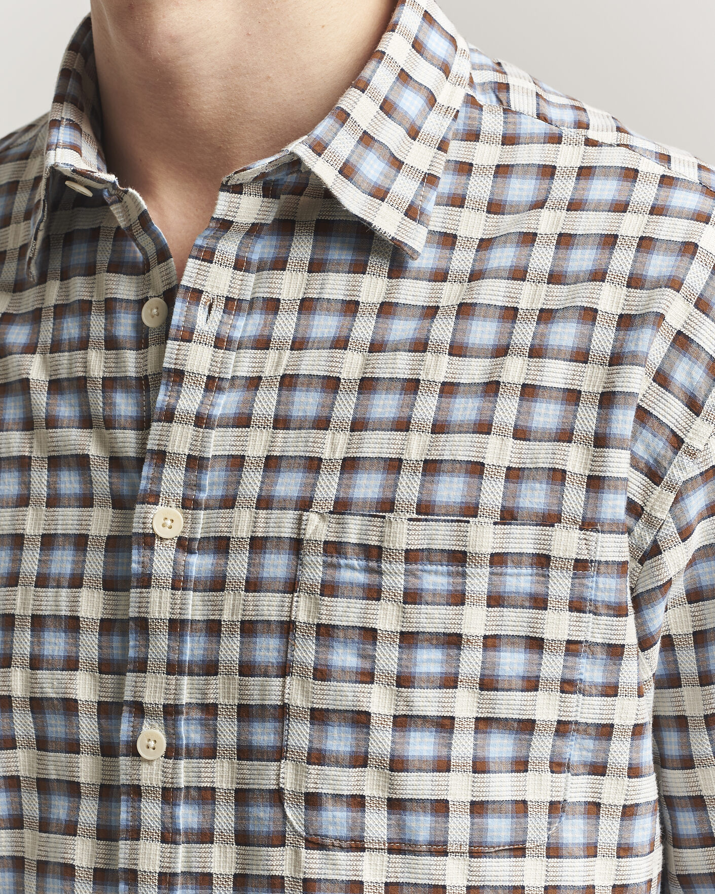 Men | Shirts | NN07 | Deon Checked Shirt Blue