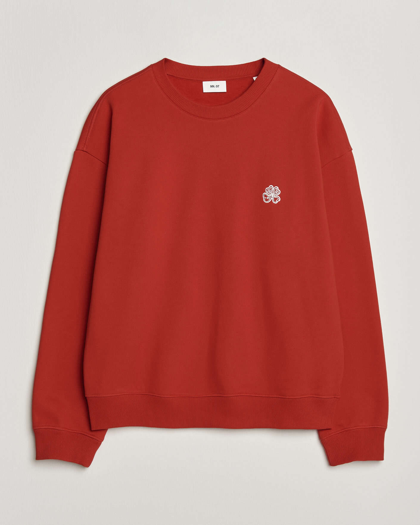 Men | Sweaters & Knitwear | NN07 | David Embroidered Crew Neck Sweatshirt Chili Red