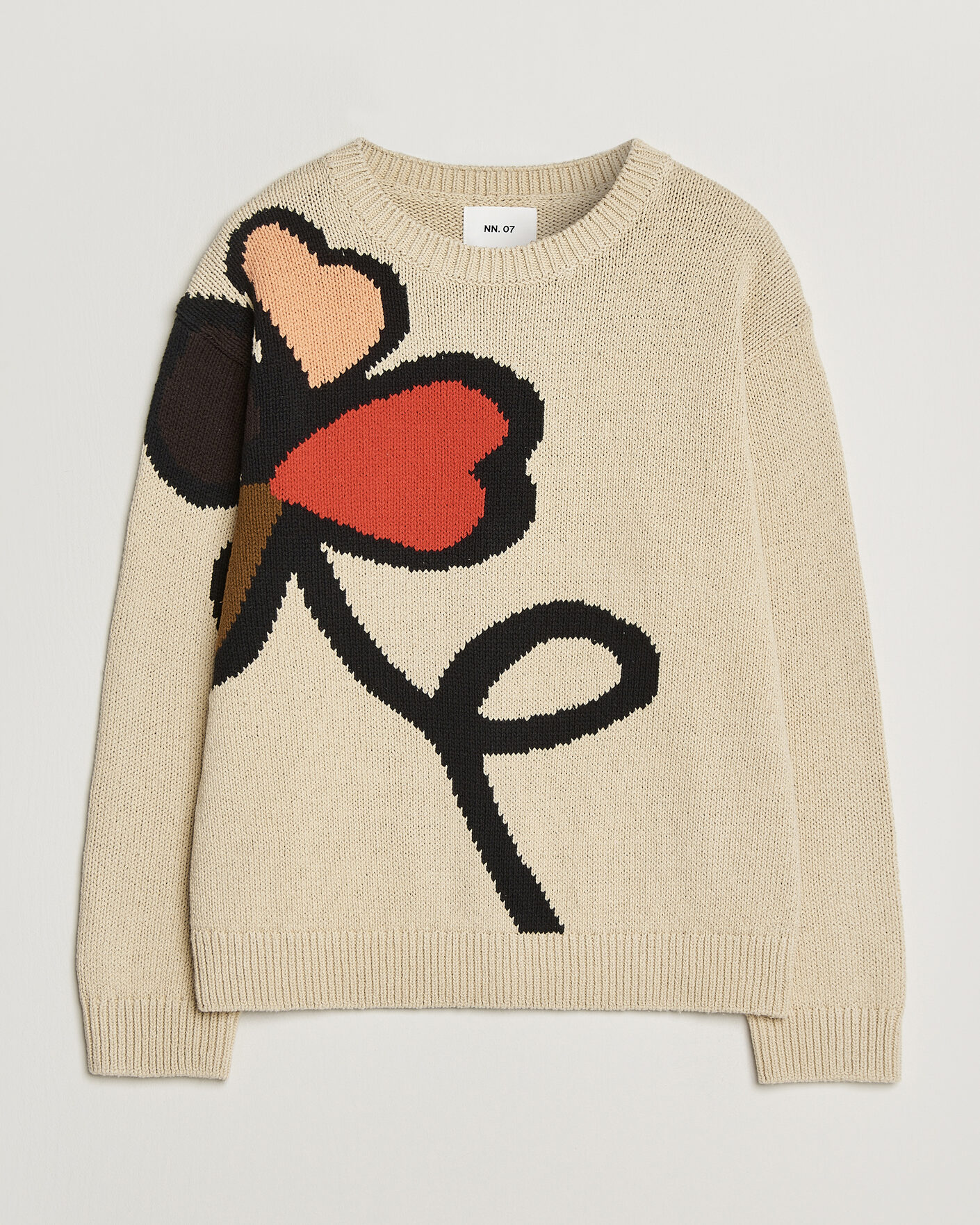 Men | Sweaters & Knitwear | NN07 | Todd Printed Flower Sweater Ecru Multi