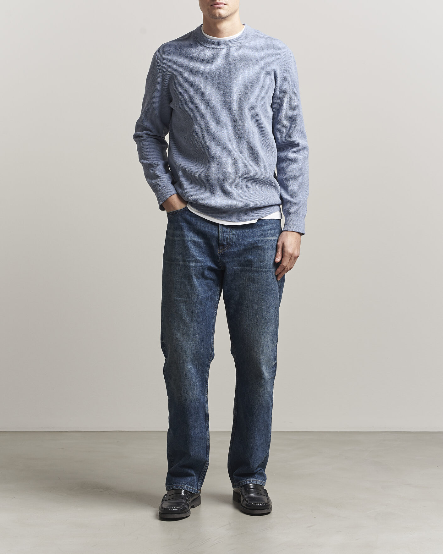 Men | Sweaters & Knitwear | NN07 | Danny Knitted Sweater Stone Blue