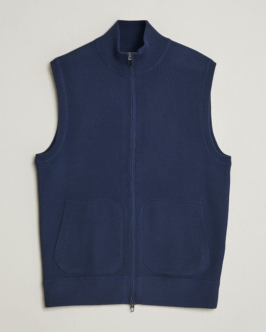 Men | Gilets | RLX Ralph Lauren | Cotton Coolmax Mockneck Vest Refined Navy