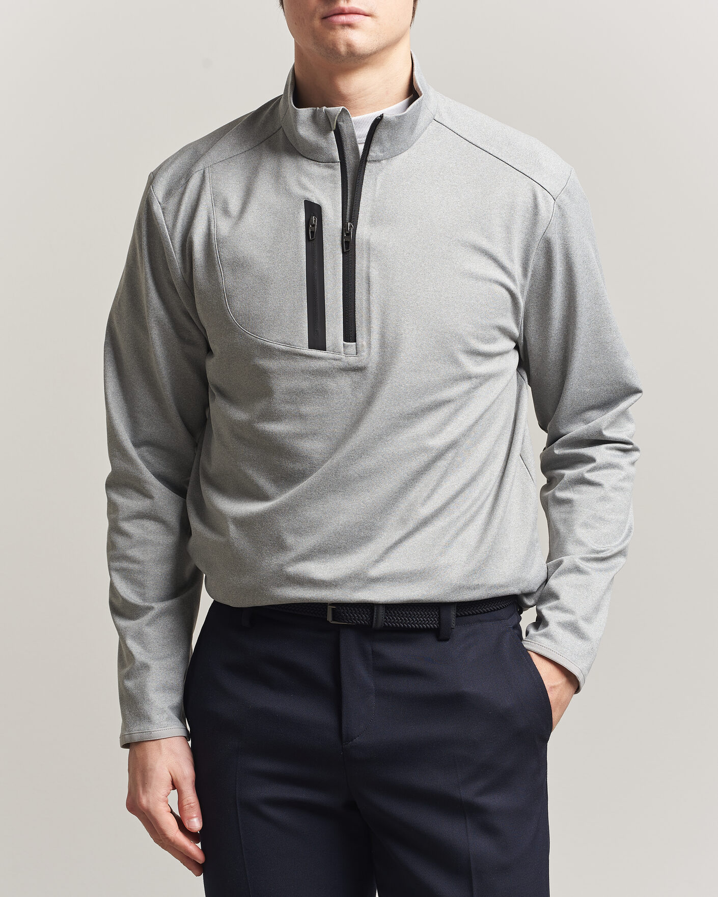 Men | Golf Clothing | RLX Ralph Lauren | Luxury Jersey Half Zip Andover Heather