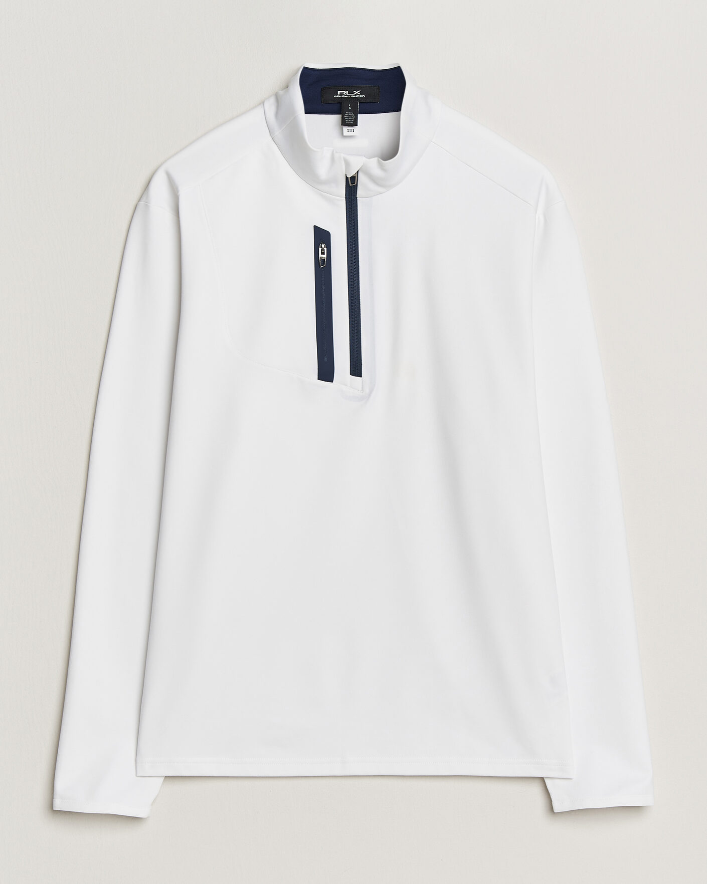 Men | Sweaters & Knitwear | RLX Ralph Lauren | Luxury Jersey Half Zip Ceramic White