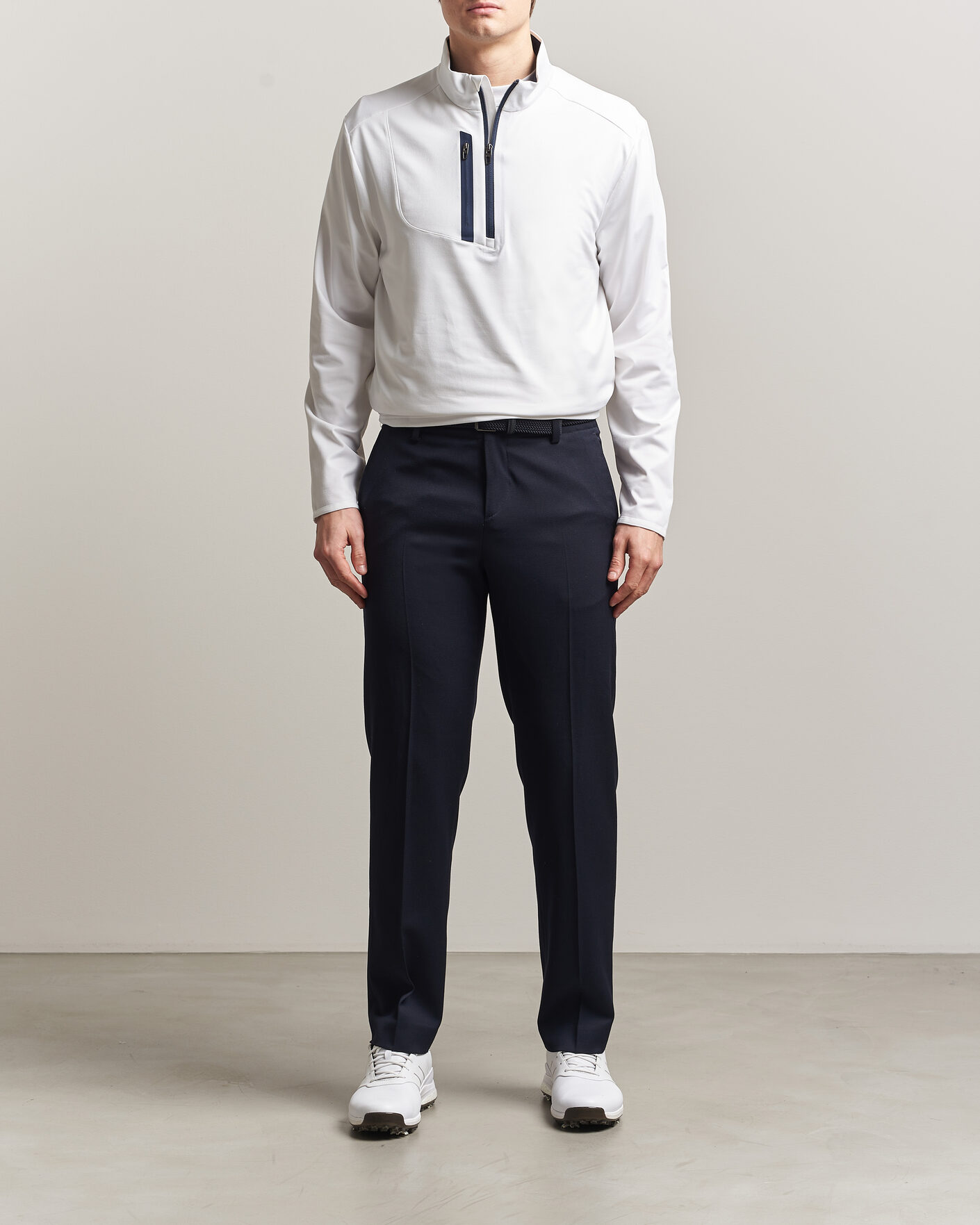 Men | Golf Clothing | RLX Ralph Lauren | Luxury Jersey Half Zip Ceramic White