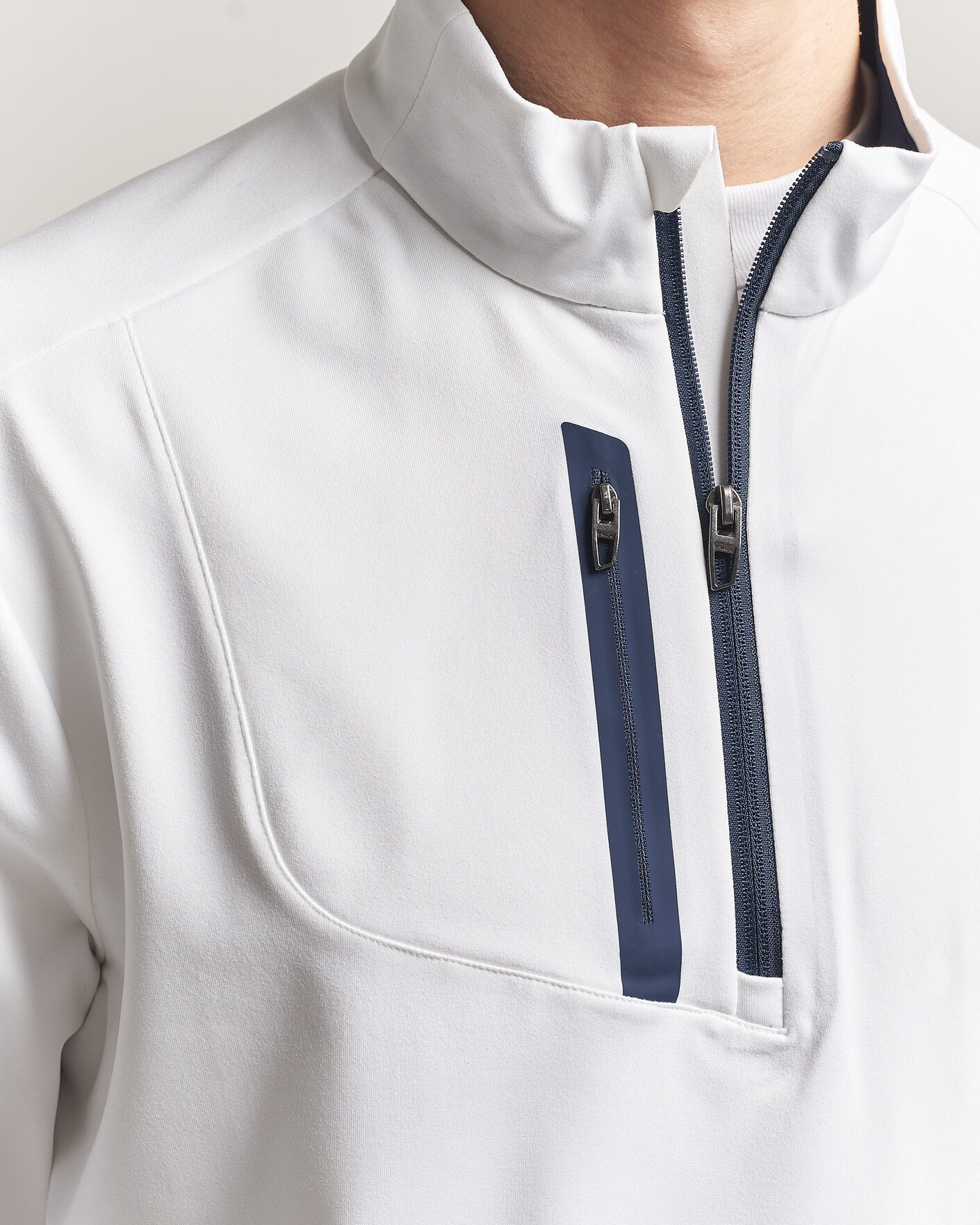 Men | Golf Clothing | RLX Ralph Lauren | Luxury Jersey Half Zip Ceramic White