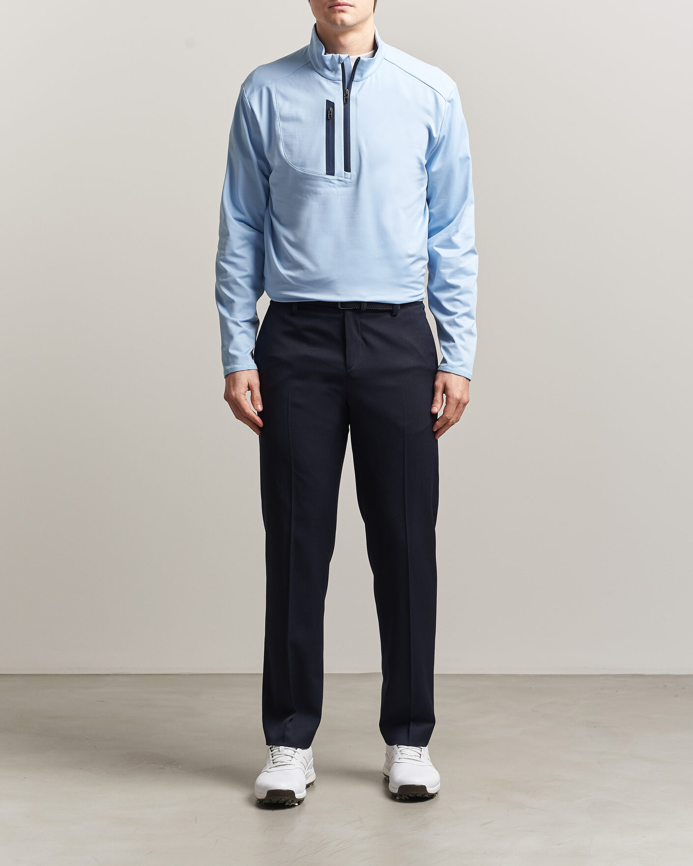 Men | Golf Clothing | RLX Ralph Lauren | Luxury Jersey Half Zip Office Blue
