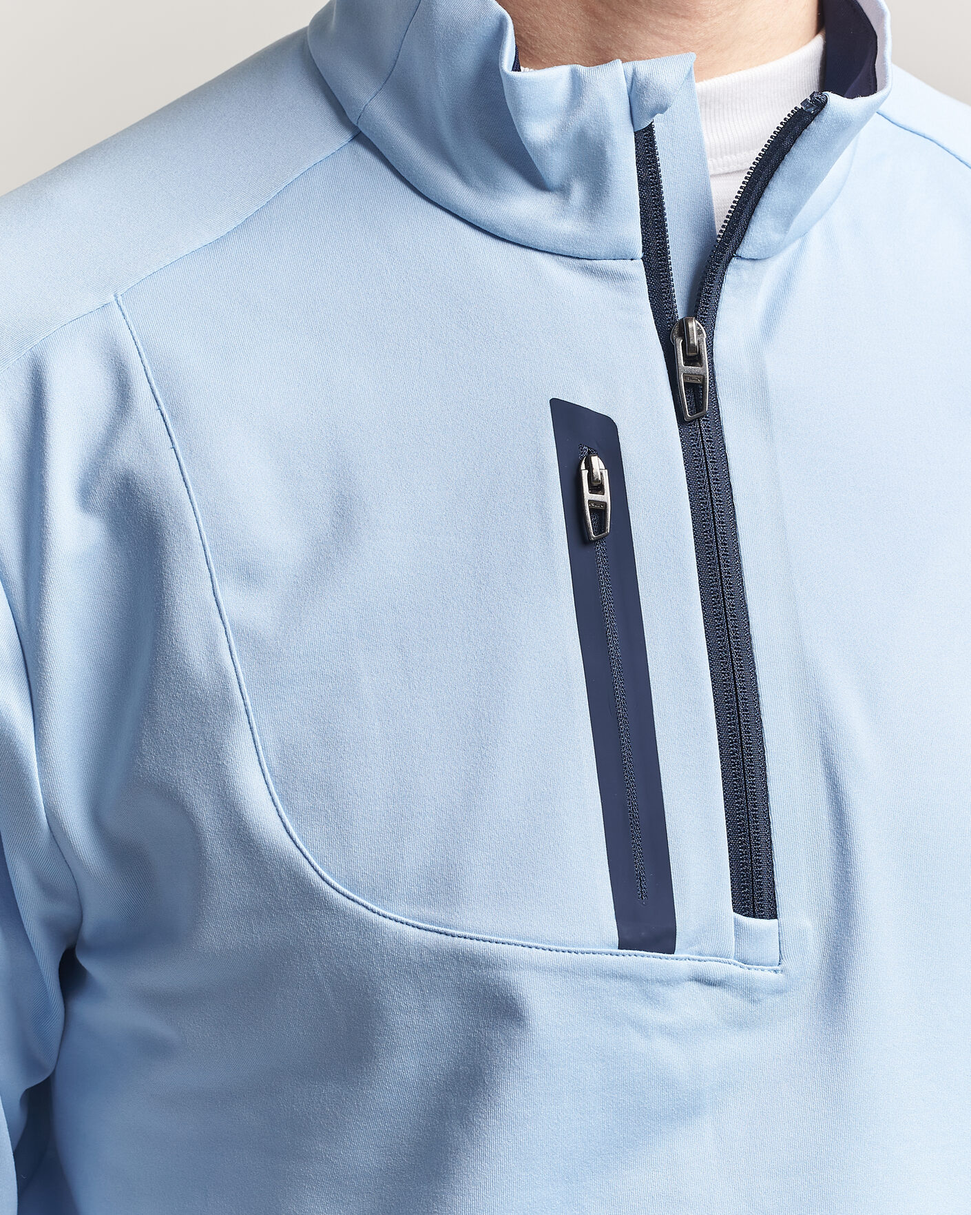 Men | Sweaters & Knitwear | RLX Ralph Lauren | Luxury Jersey Half Zip Office Blue