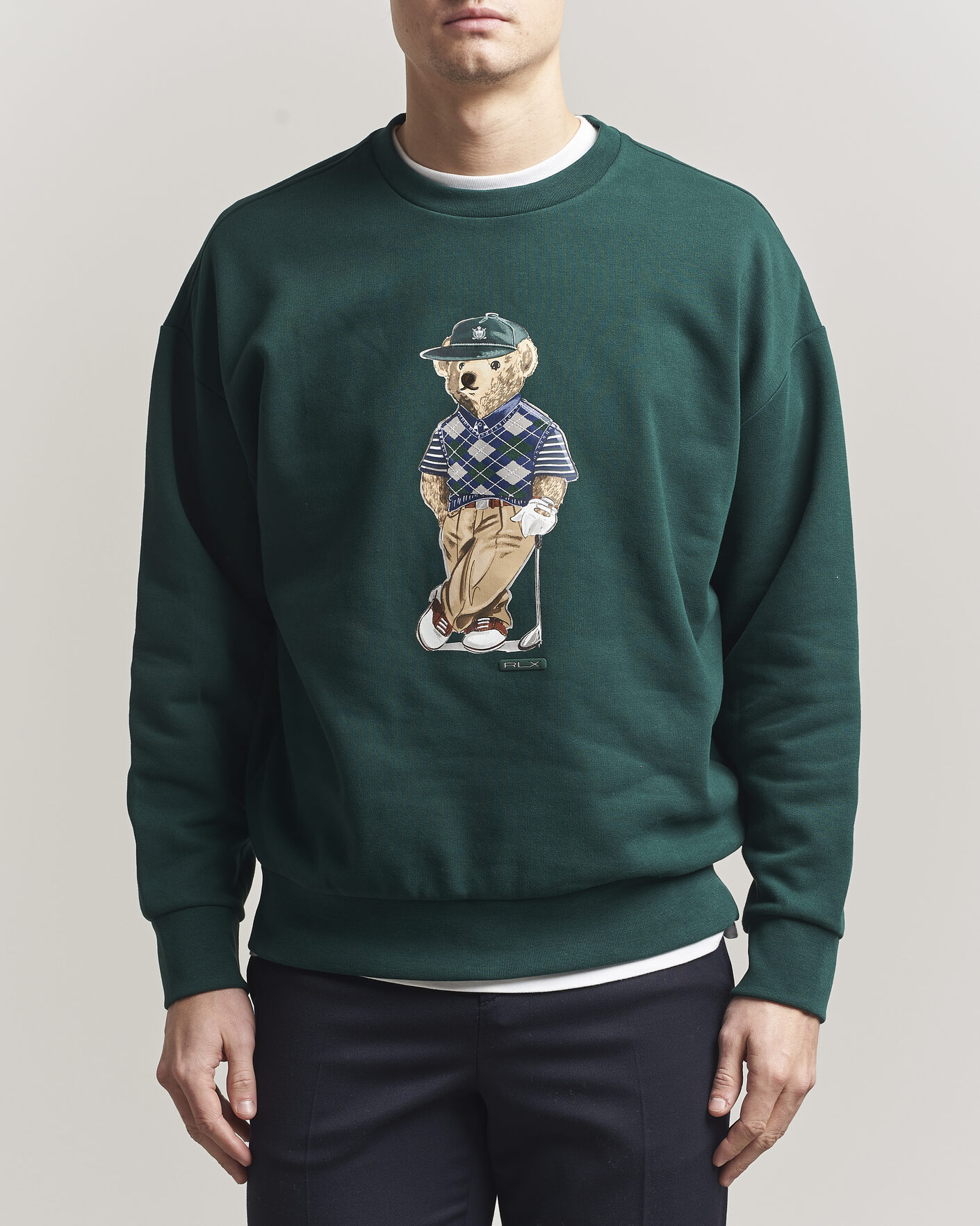 Men | Sweaters & Knitwear | RLX Ralph Lauren | Loopback Terry Bear Sweatshirt Moss Agate