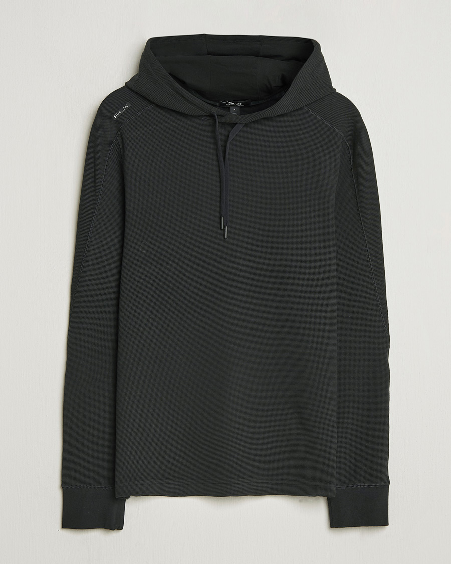 RLX Ralph Lauren Tech Waffle Hoodie Polo Black at CareOfCarl.com